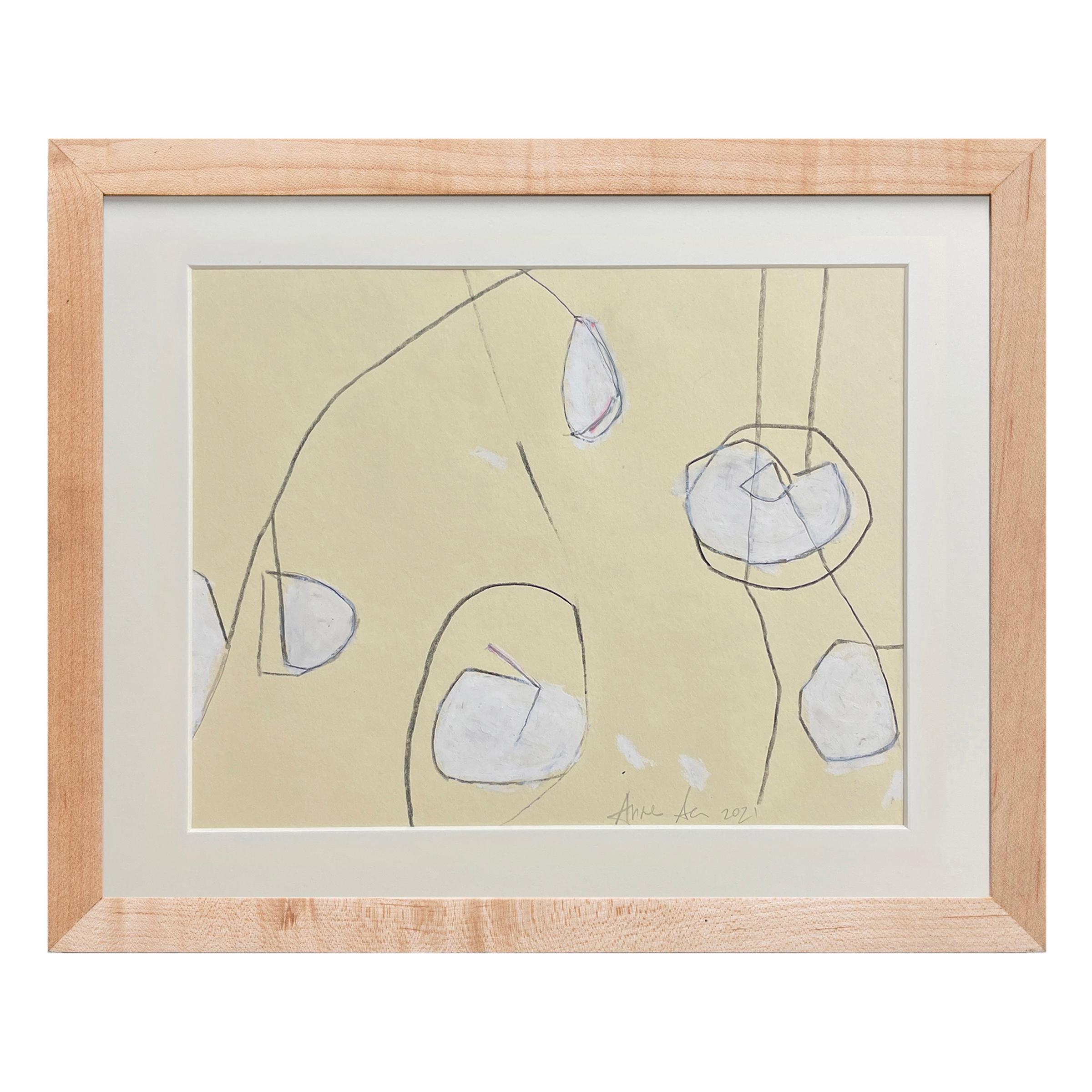 American Set of Three Framed Drawing by Anne Abueva, 2021 For Sale
