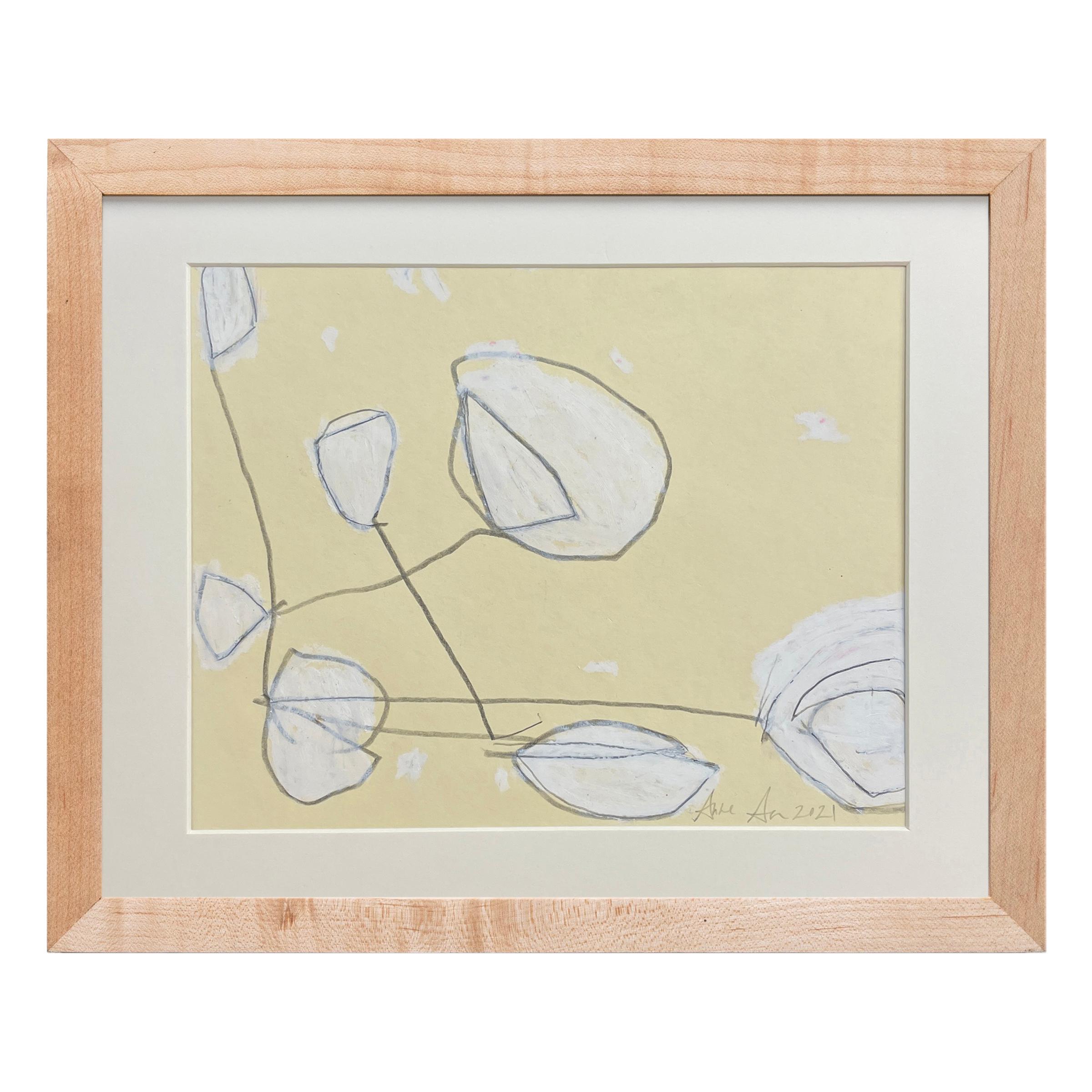 Set of Three Framed Drawing by Anne Abueva, 2021 In Excellent Condition For Sale In Chicago, IL