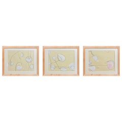 Set of Three Framed Drawing by Anne Abueva, 2021