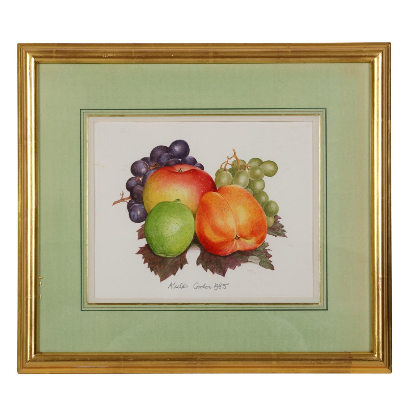 Set of Three Framed Fruit & Vegetable Watercolors by Alastair Gordon In Good Condition For Sale In Locust Valley, NY