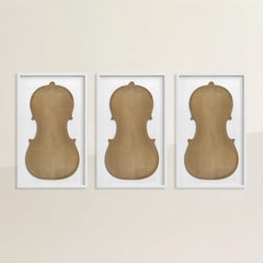 Set of Three Framed Early 20th Century Italian Cello Backs