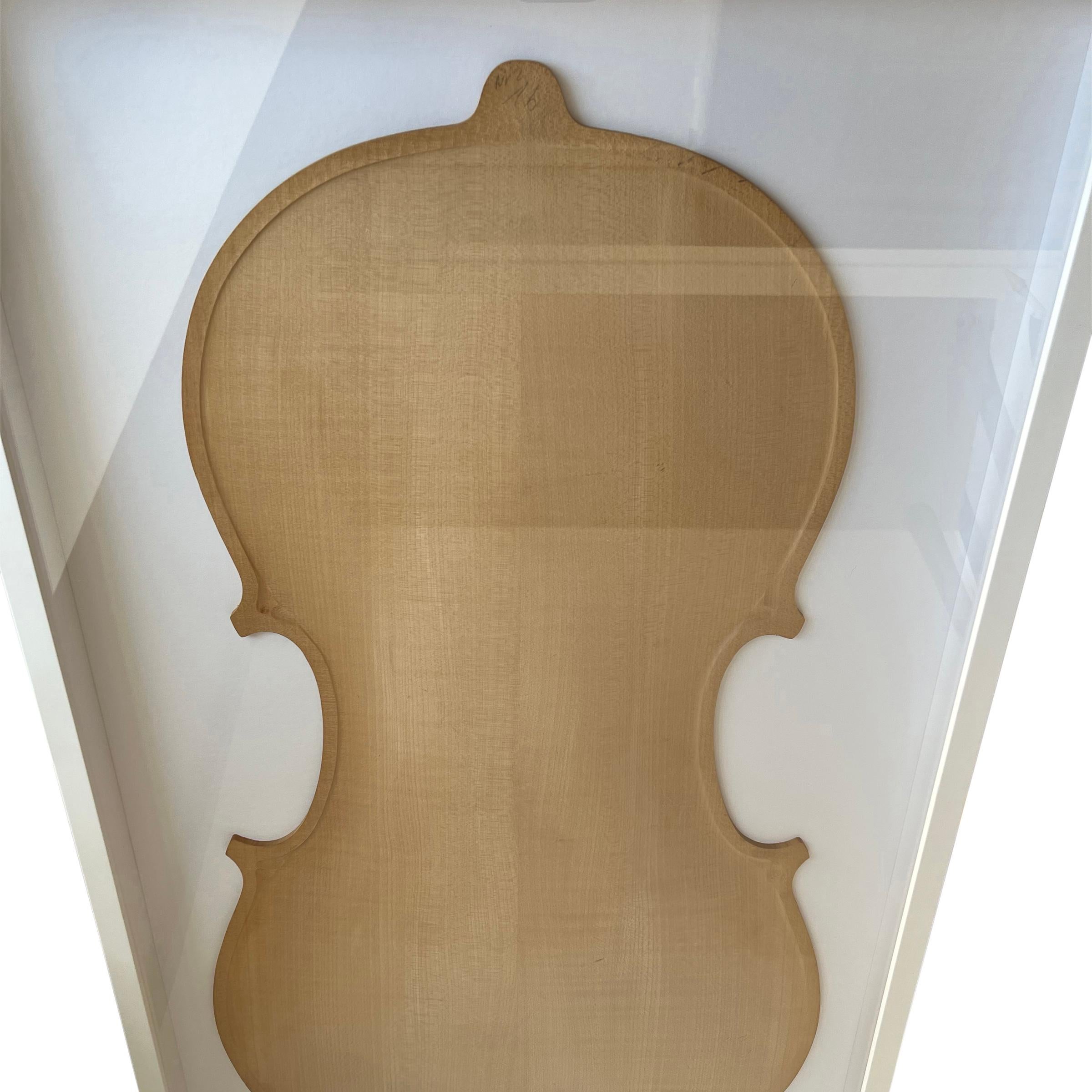 Set von drei gerahmten italienischen Cello-Rücken aus dem frühen 20. Jahrhundert (Holz) im Angebot