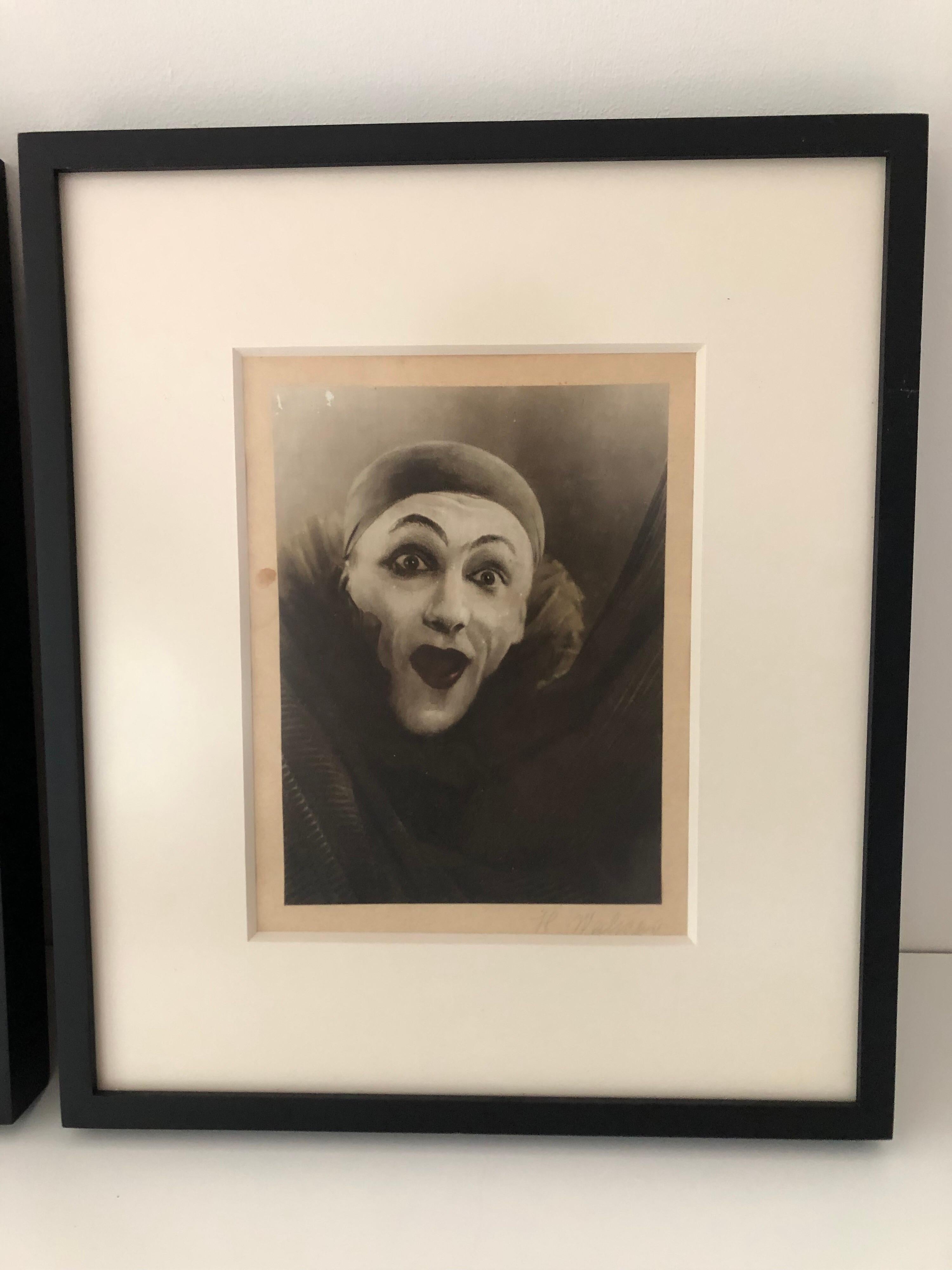 Set of Three Framed Vintage Portraits of a Mime In Good Condition For Sale In Stockton, NJ