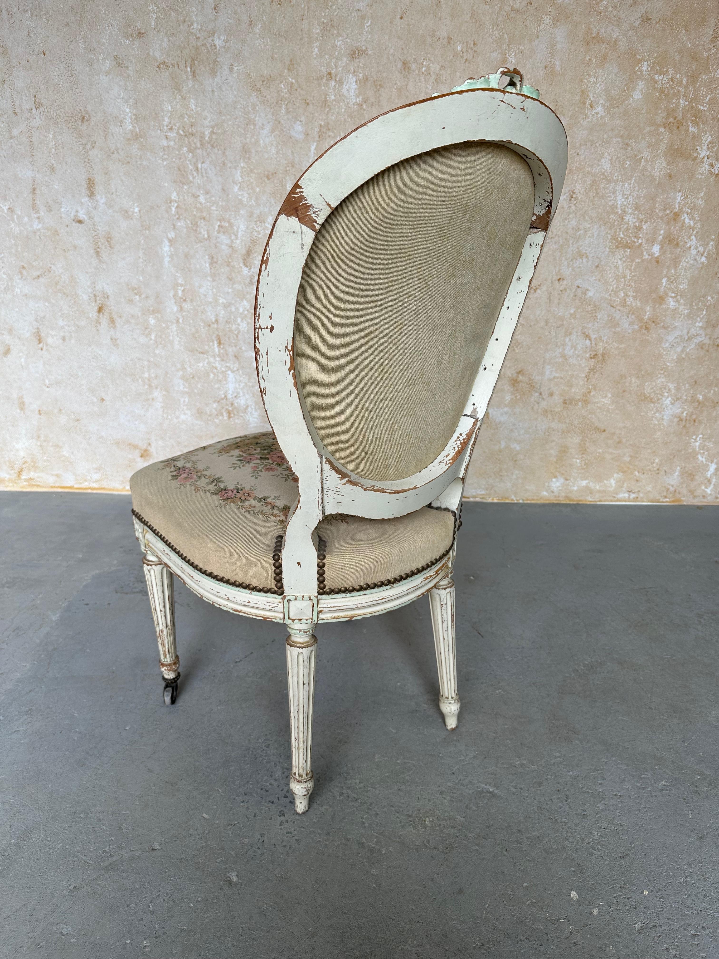 Set of Three French 19th Century Louis XVI Style Side Chairs For Sale 8