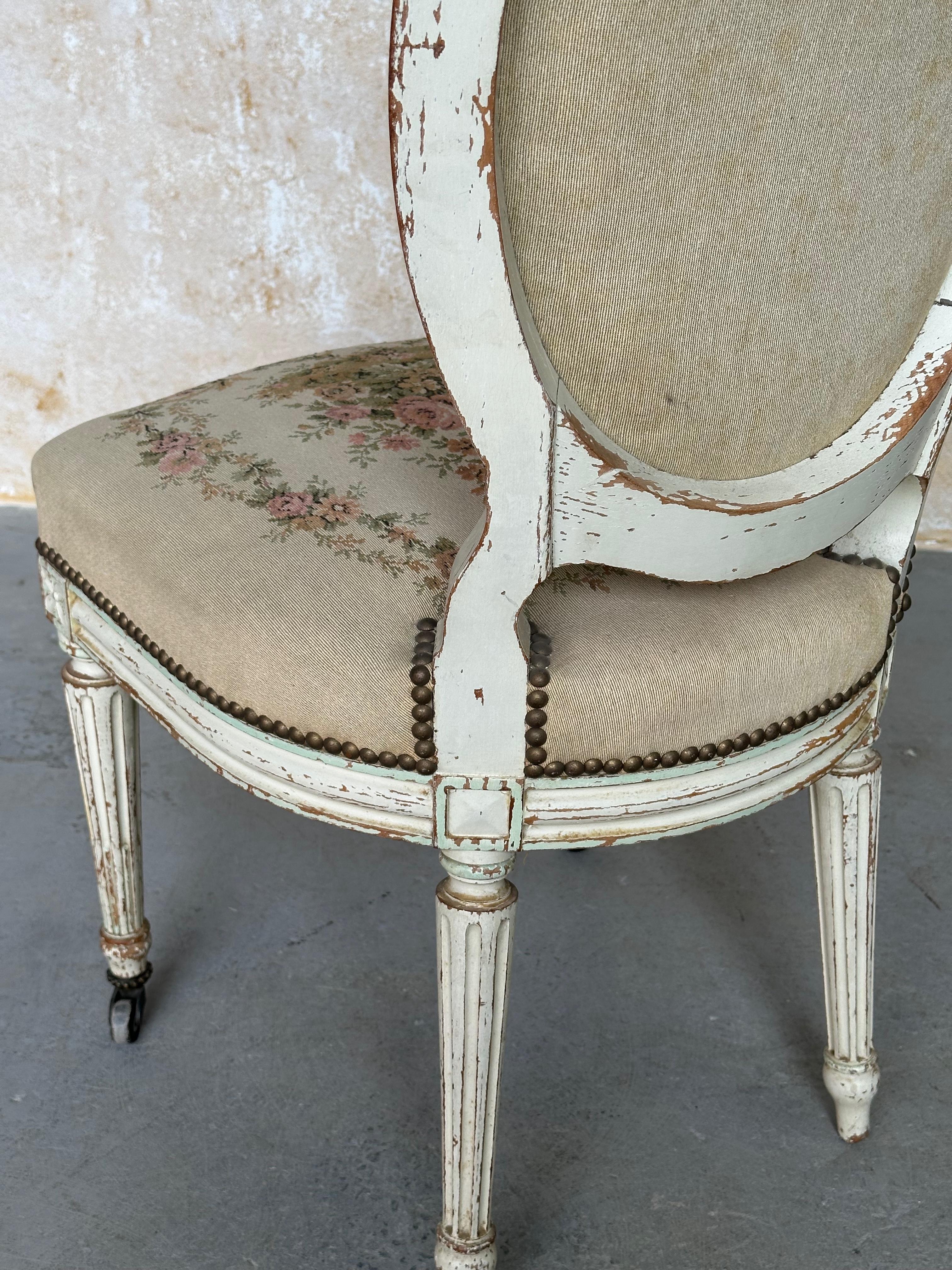 Set of Three French 19th Century Louis XVI Style Side Chairs For Sale 9