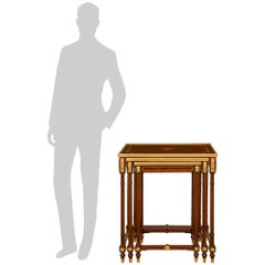 set of three French 19th century Napoleon III Period Mahogany nesting tables