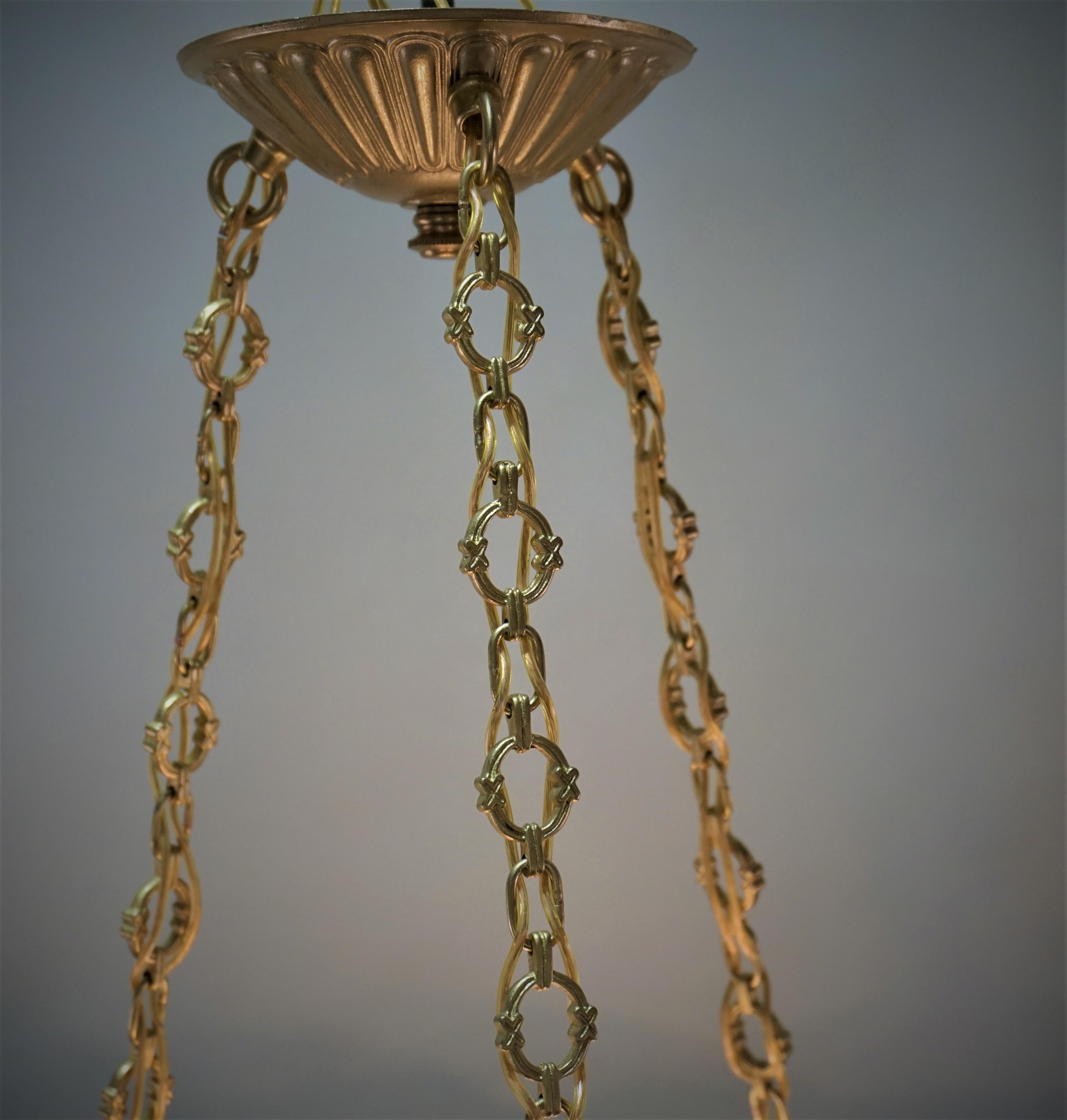 Set of Three French Art Deco Chandeliers by Muller Freres 7