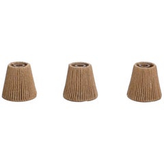 Set of Three French Audoux Minet Small Rope Shades, 1960s