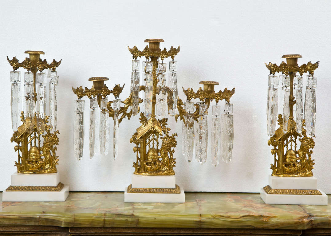 Set of Three French Belle Époque Style Candelabras For Sale 5