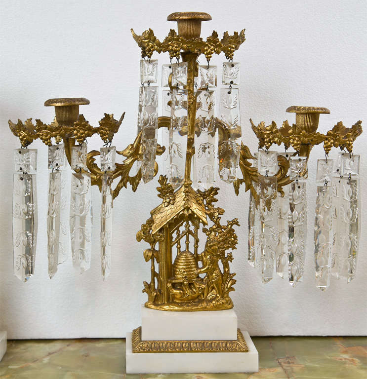Set of Three French Belle Époque Style Candelabras In Excellent Condition For Sale In Stamford, CT
