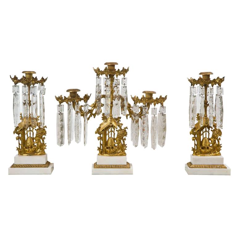 Set of Three French Belle Époque Style Candelabras For Sale