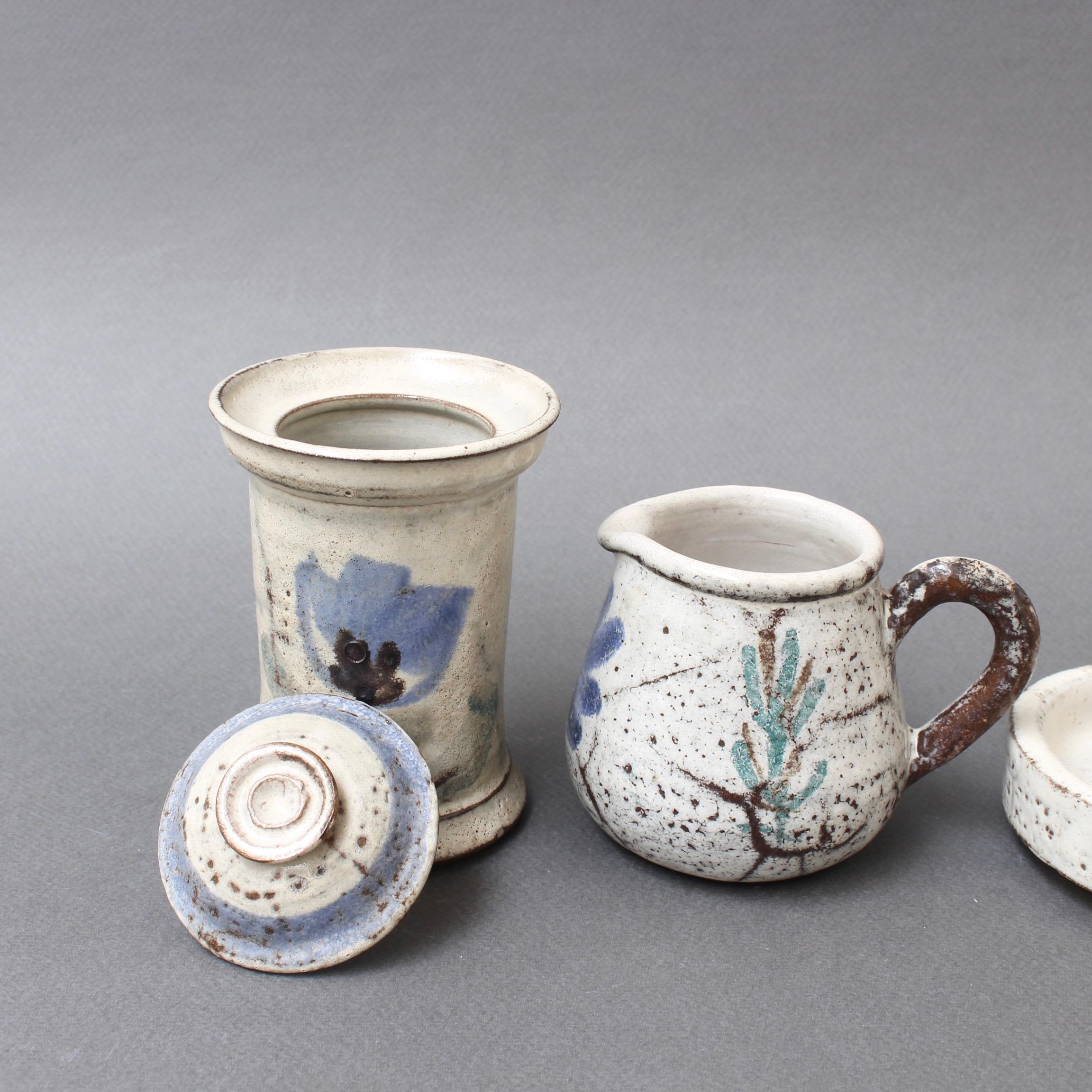 Set of Three French Ceramic Pieces by Gustave Reynaud for Le Mûrier, circa 1950s In Good Condition In London, GB