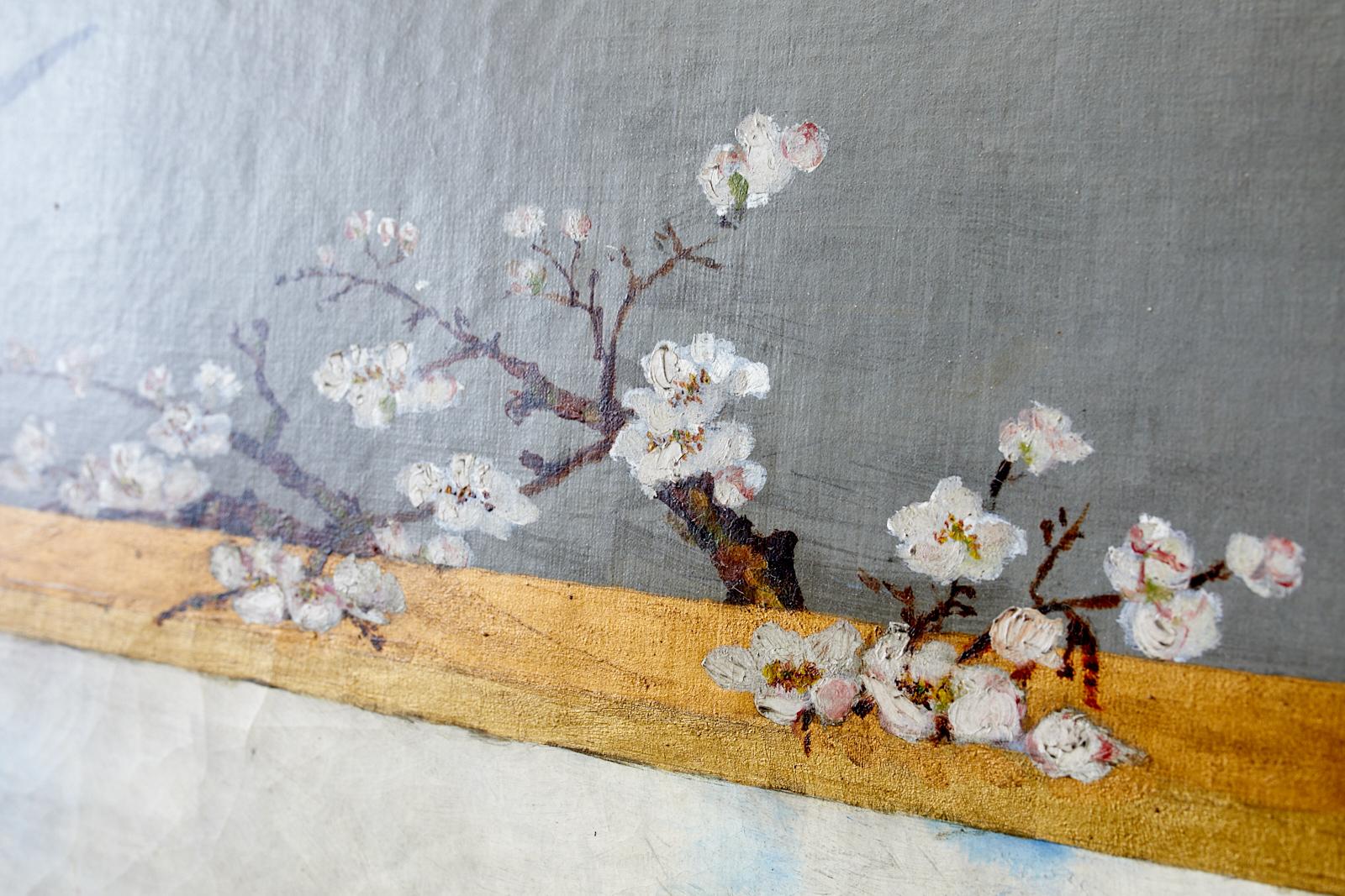 Set di tre dipinti su tela incorniciati in stile Chinoiserie francese in vendita 7