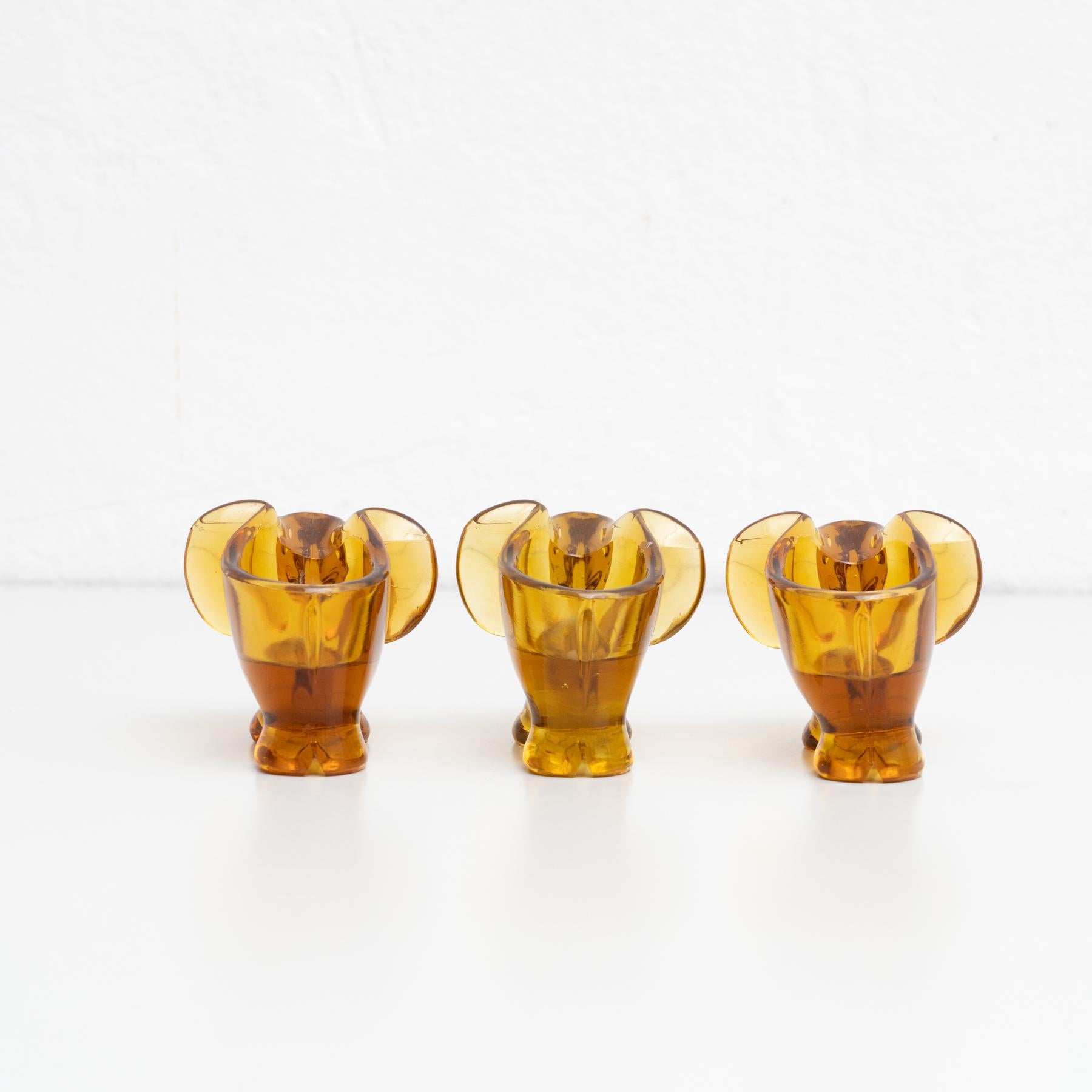 Set of Three French Crystal Elephants, circa 1960 1