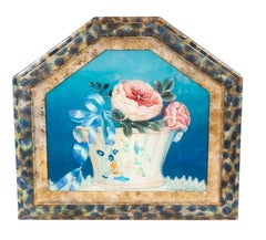 Set of Three French Reverse Paintings on Glass