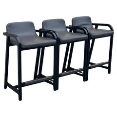 Conjunto de tres taburetes de mostrador "Fulgens" de Antonio Citterio para B&B Italia Maxalto