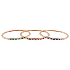 Ensemble de trois bracelets continentaux sertis de pierres précieuses