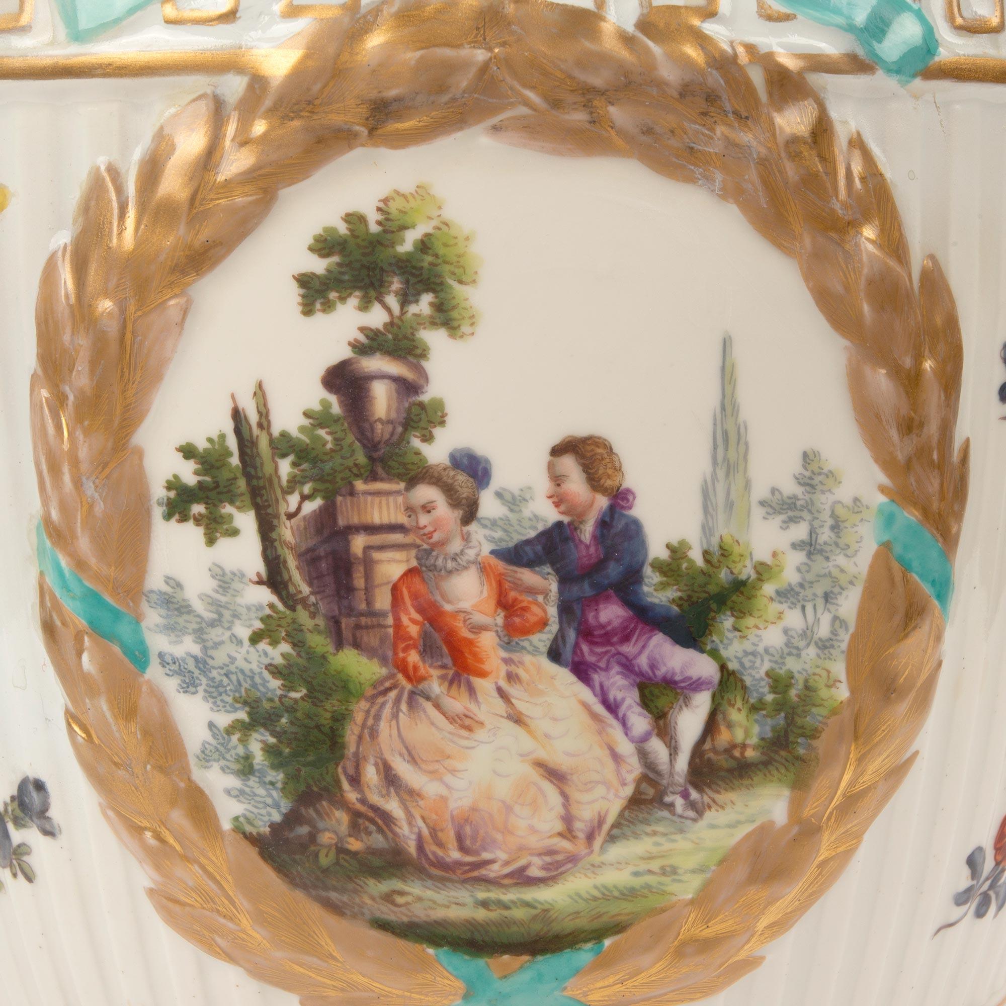 Set of Three German 19th Century KPM Porcelain Garniture Set For Sale 9