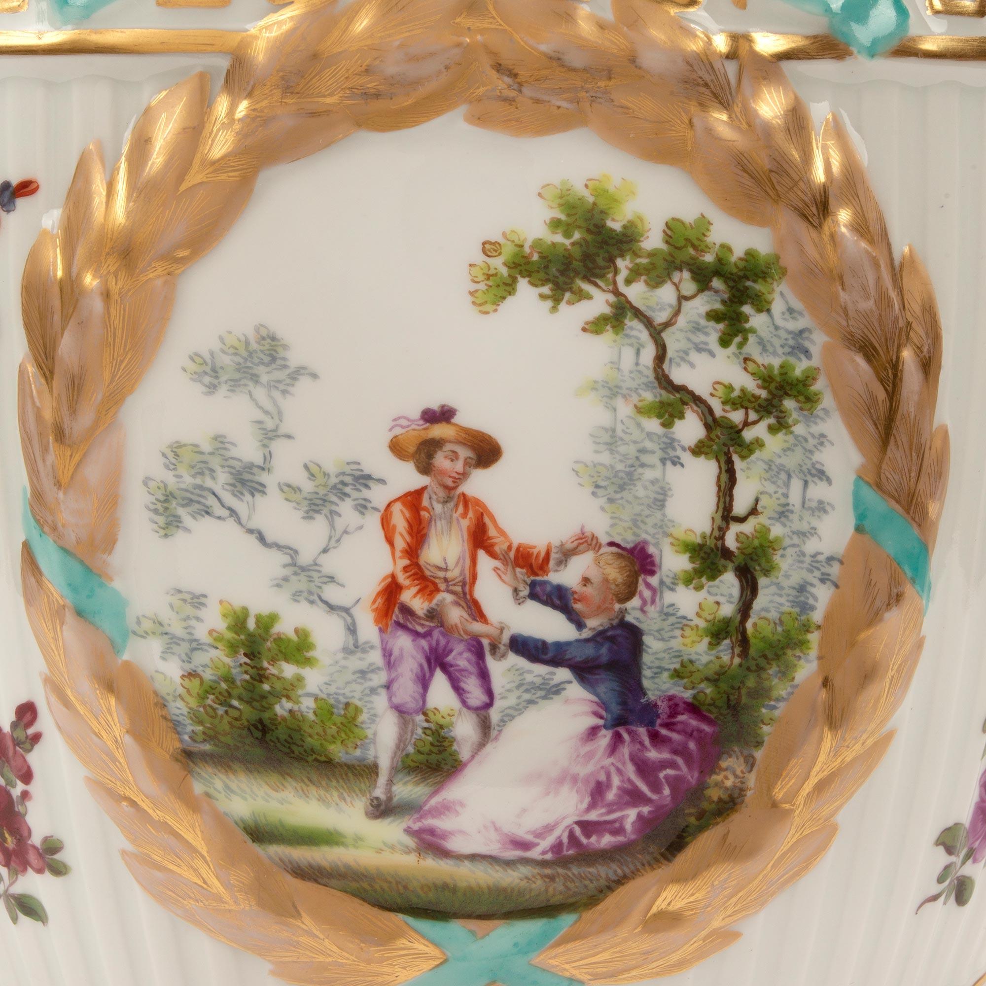 Set of Three German 19th Century KPM Porcelain Garniture Set For Sale 11