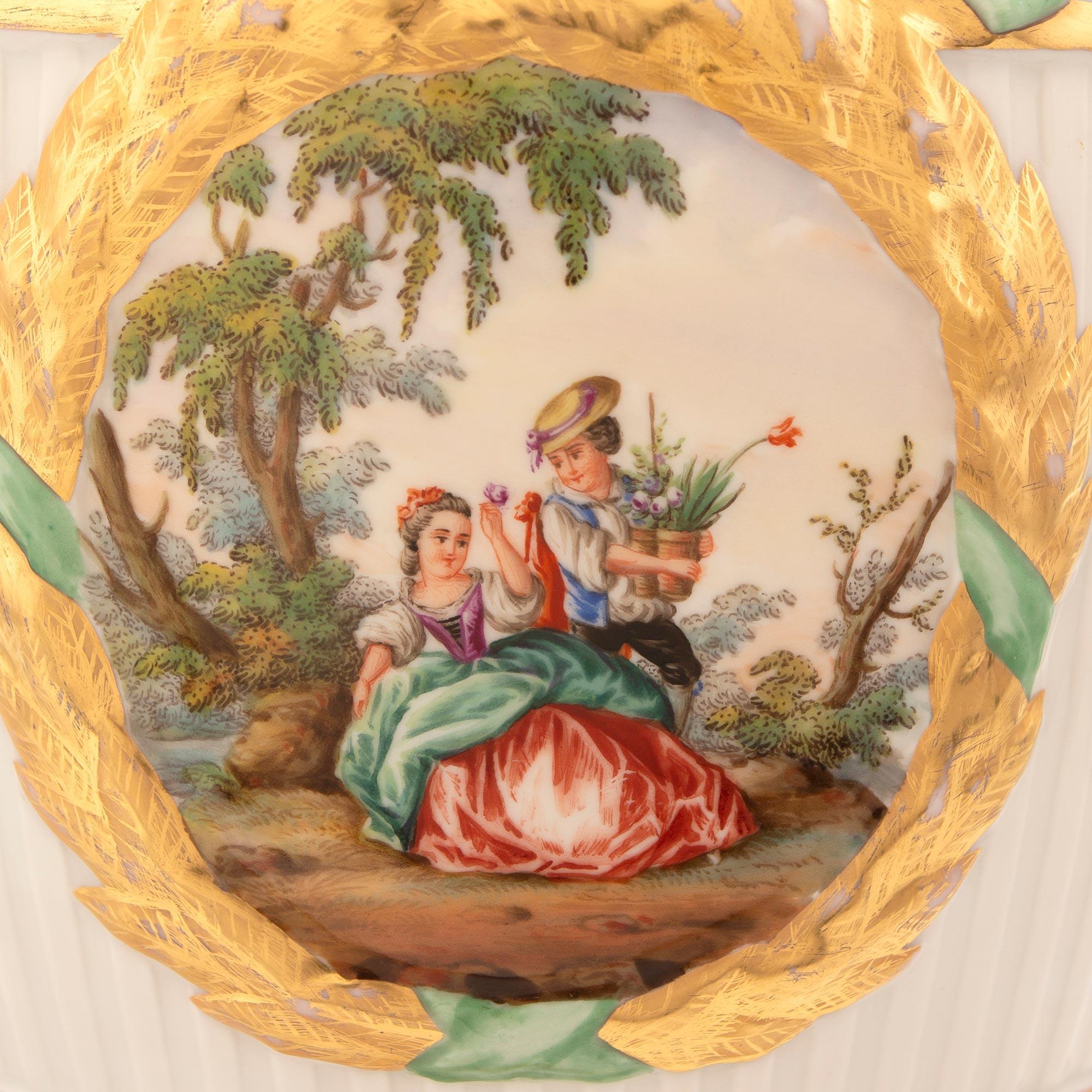 Set of Three German 19th Century KPM Porcelain Garniture Set For Sale 12
