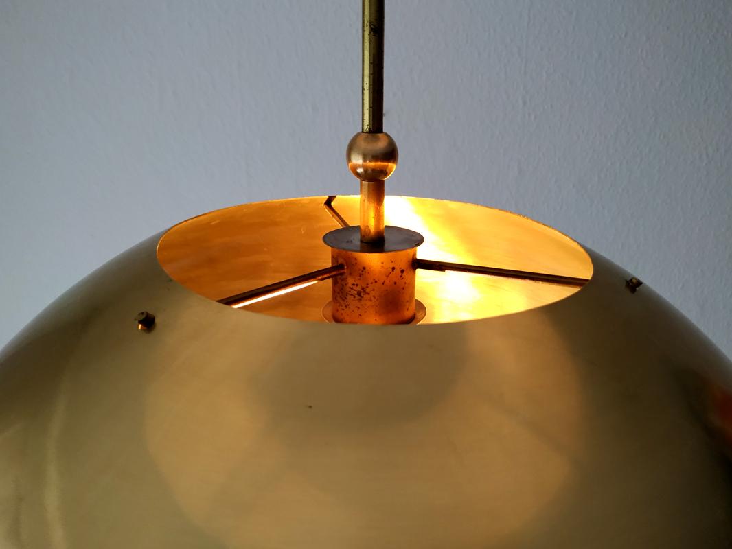 large brass pendant light