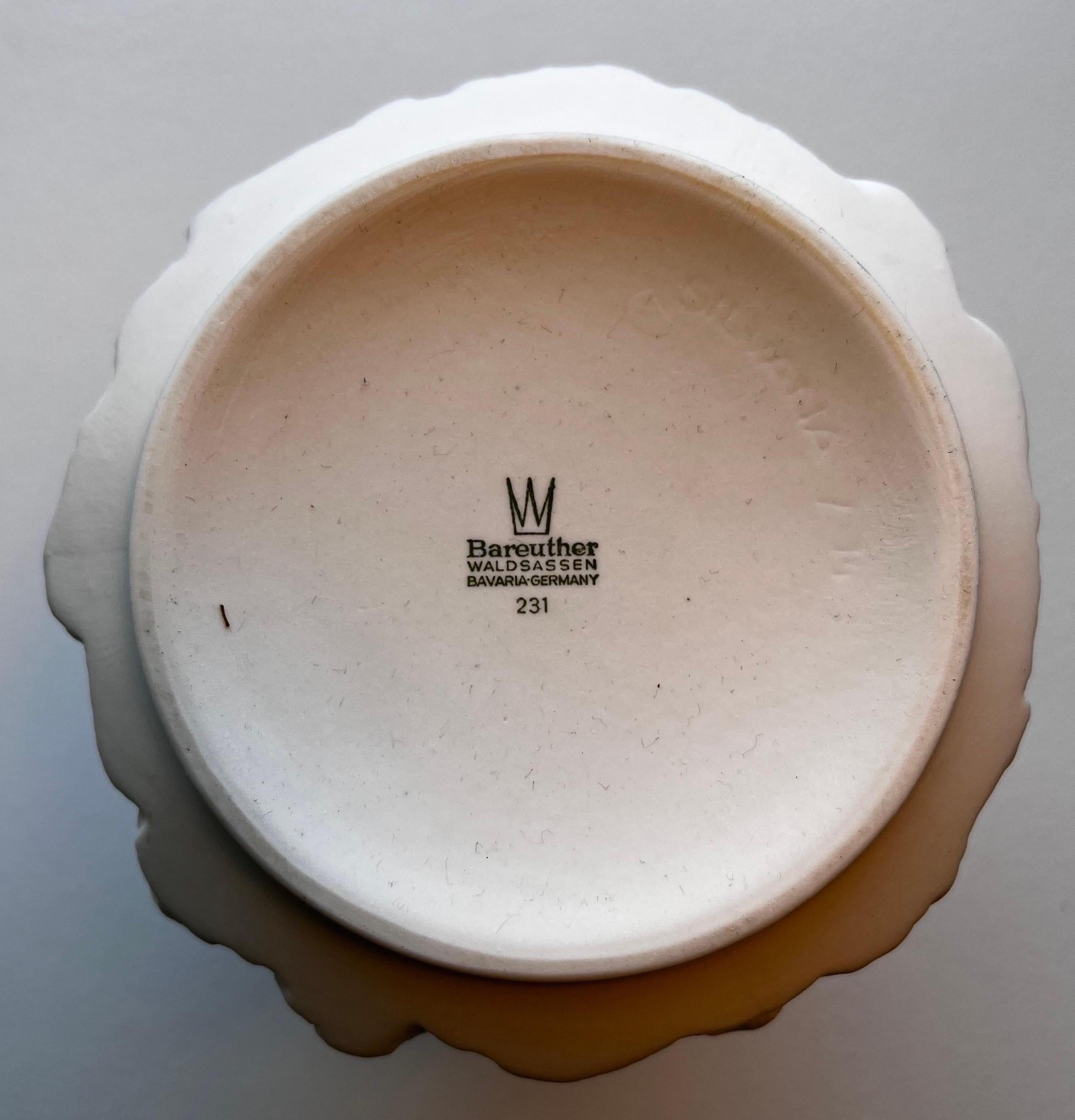 Set of Three German Vintage Textured Porcelain Vases For Sale 9