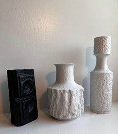 Set di tre vasi tedeschi vintage in porcellana testurizzata