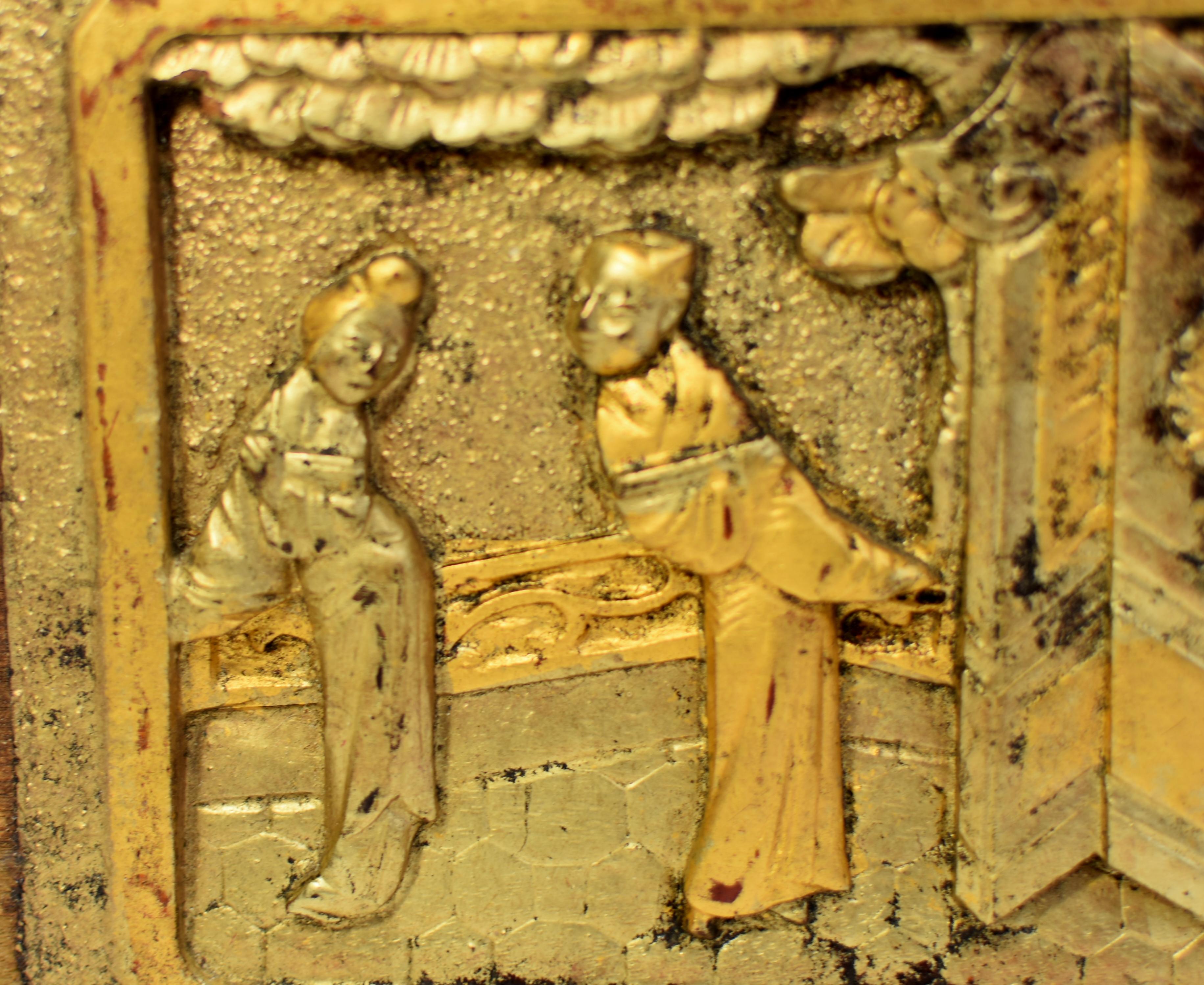 Set of Three Gilded Wood Carvings for Love 3