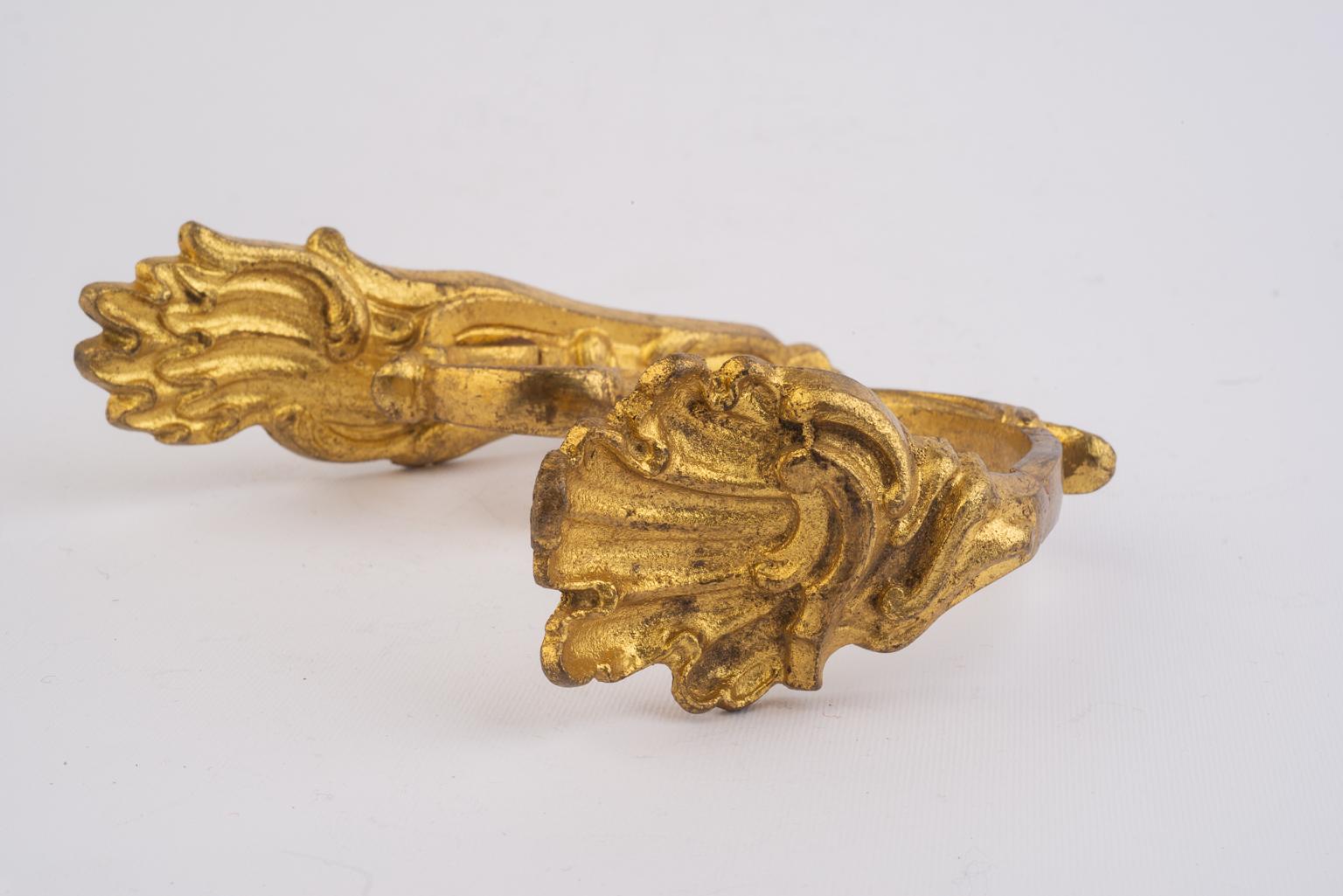 19th Century Set of Three Gilt Bronze Curtain Tie-Backs