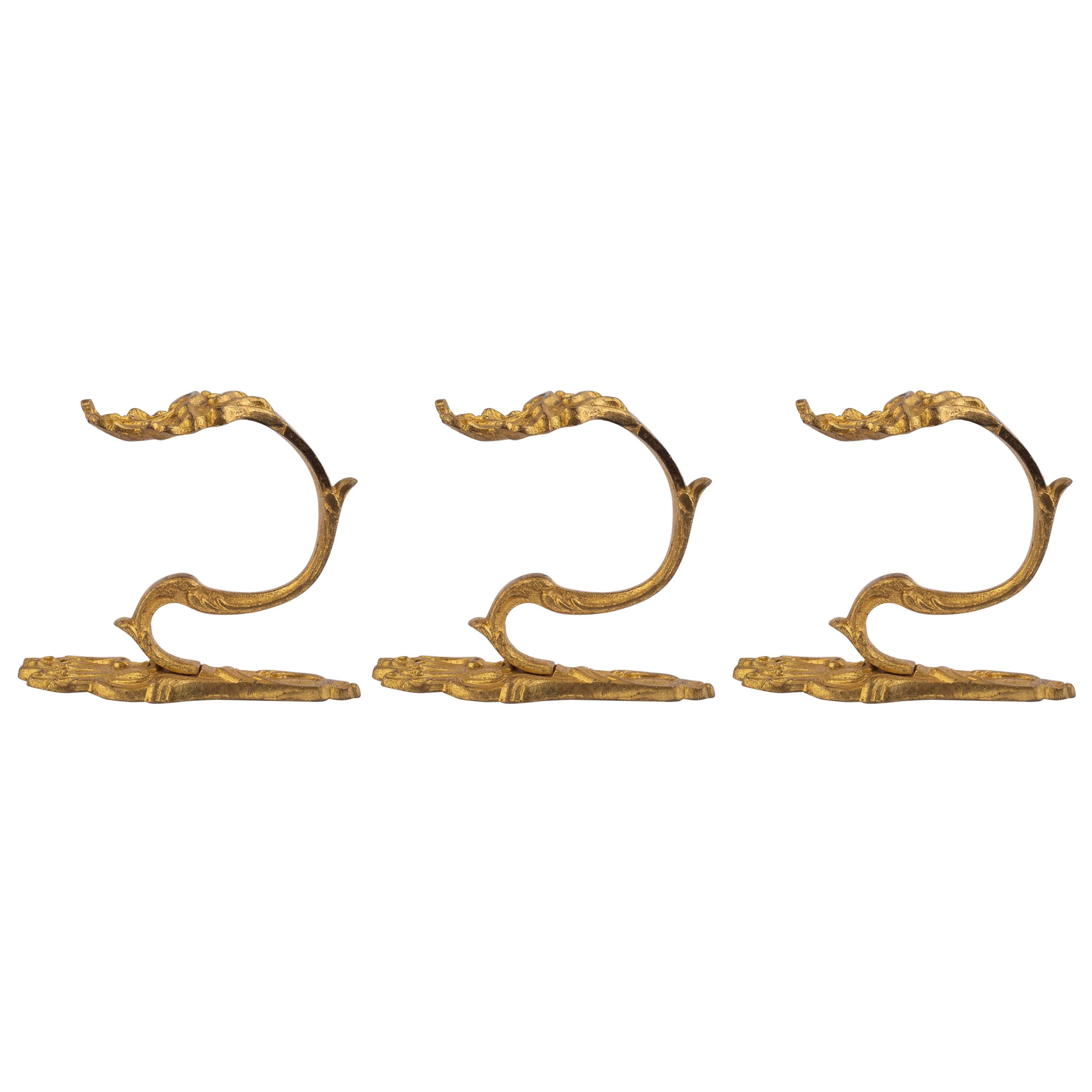 Set of Three Gilt Bronze Curtain Tie-Backs