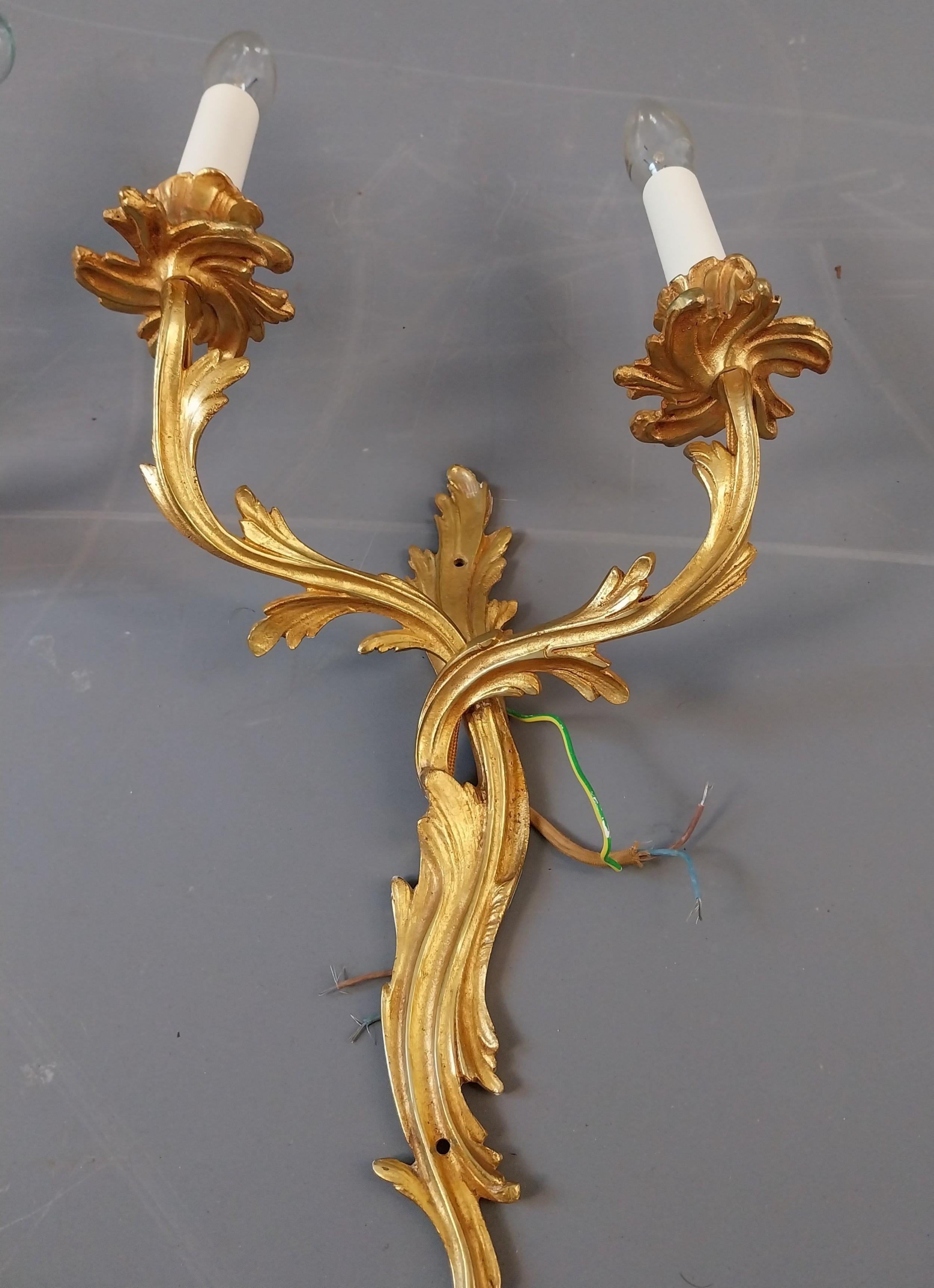 Ensemble de trois appliques dorées Bon état - En vente à Staffordshire, GB