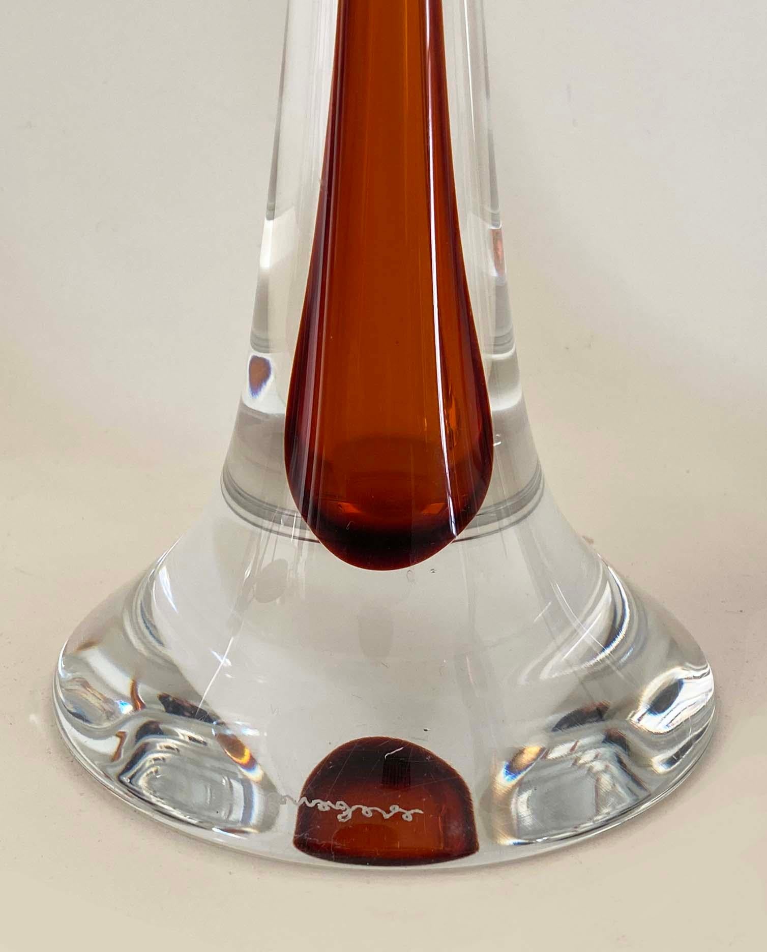 Set of Three Gino Cenedese & Co. Murano Signed Art Glass Candlesticks For Sale 1
