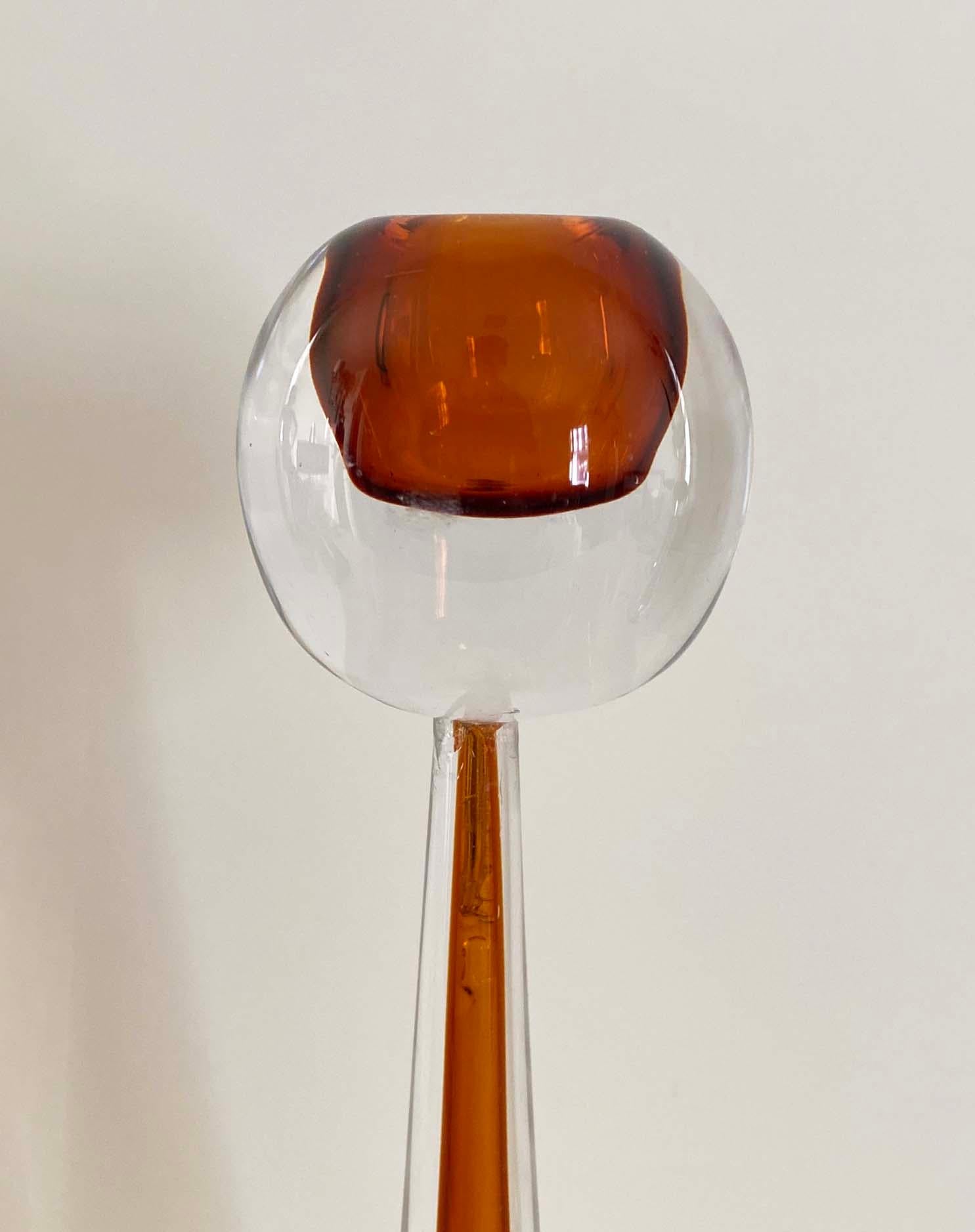 Set of Three Gino Cenedese & Co. Murano Signed Art Glass Candlesticks For Sale 3