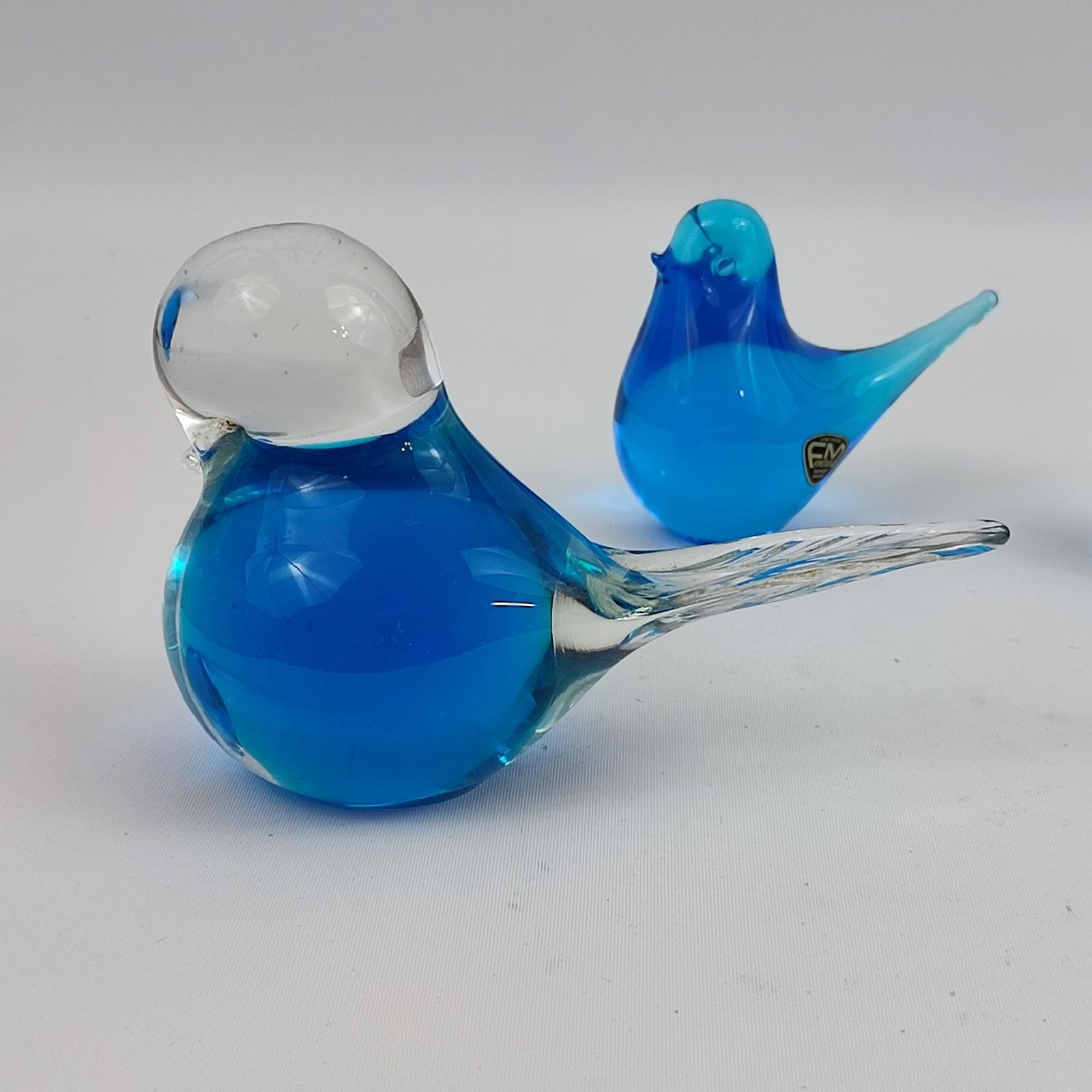 Set von drei Glasvogeln, FM Konstglass Ronneby, Schweden 1980er Jahre im Zustand „Gut“ im Angebot in Bochum, NRW