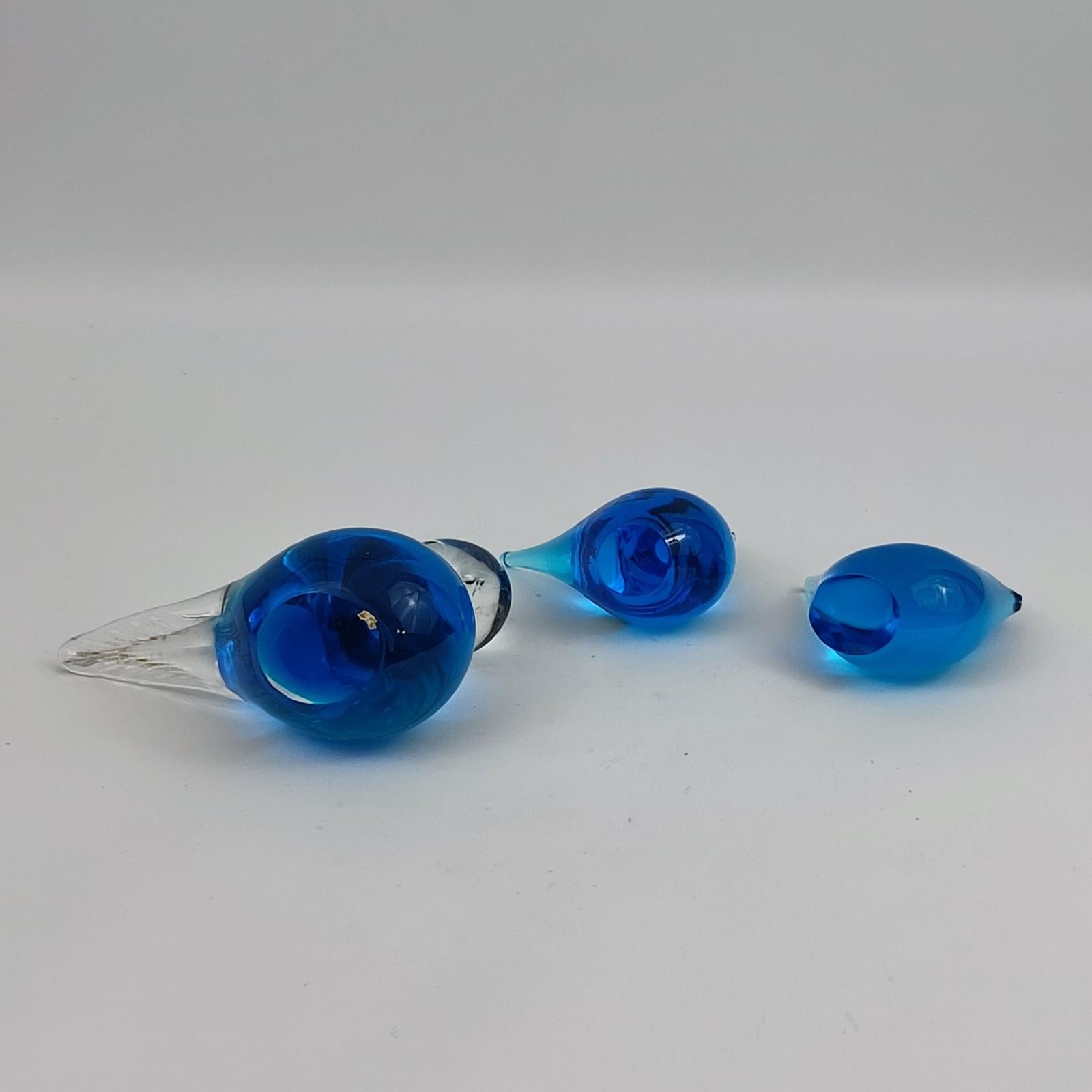 Set von drei Glasvogeln, FM Konstglass Ronneby, Schweden 1980er Jahre im Angebot 3