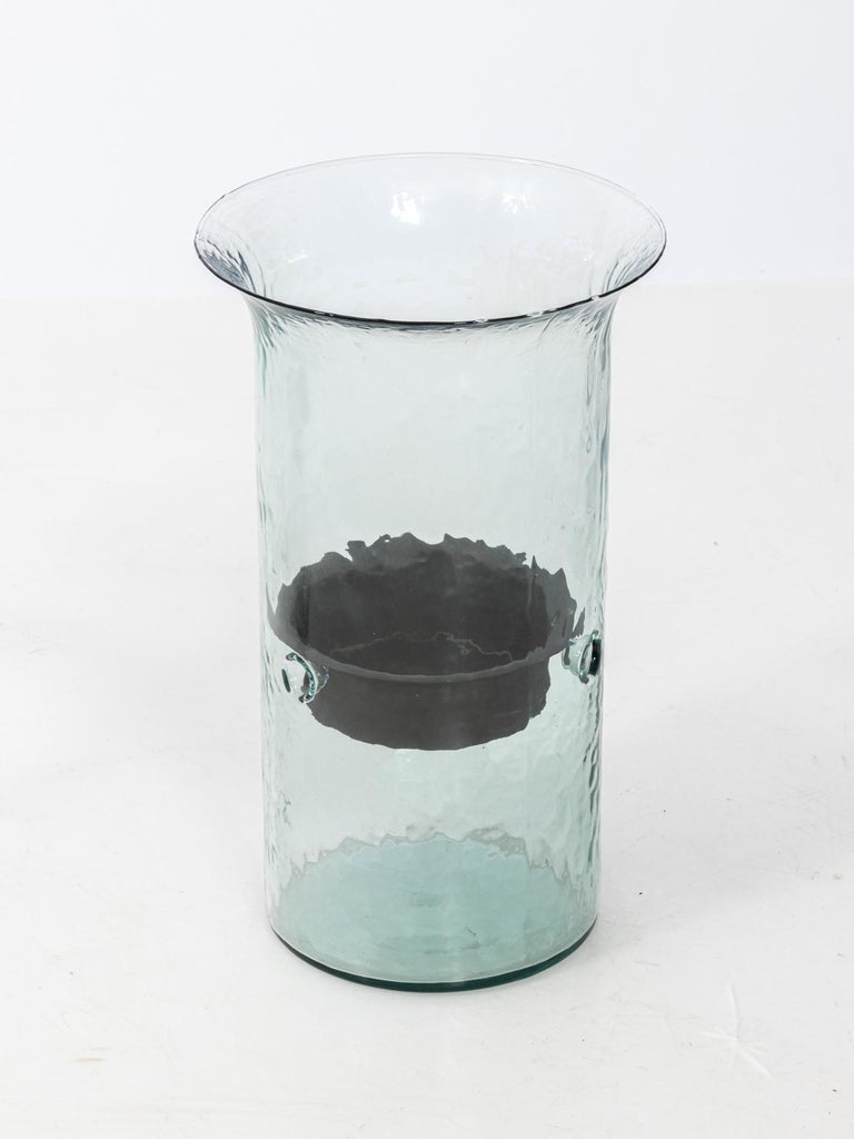 Set of Three Glass Hurricane Candles For Sale at 1stDibs