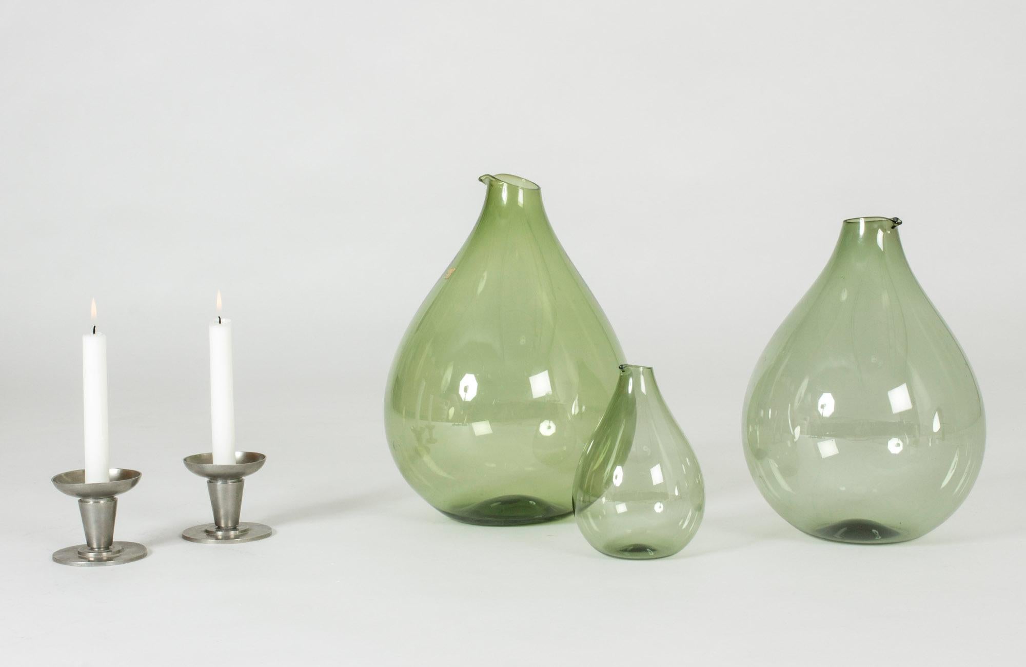 Set of Three Glass Vases by Kjell Blomberg (Mitte des 20. Jahrhunderts)