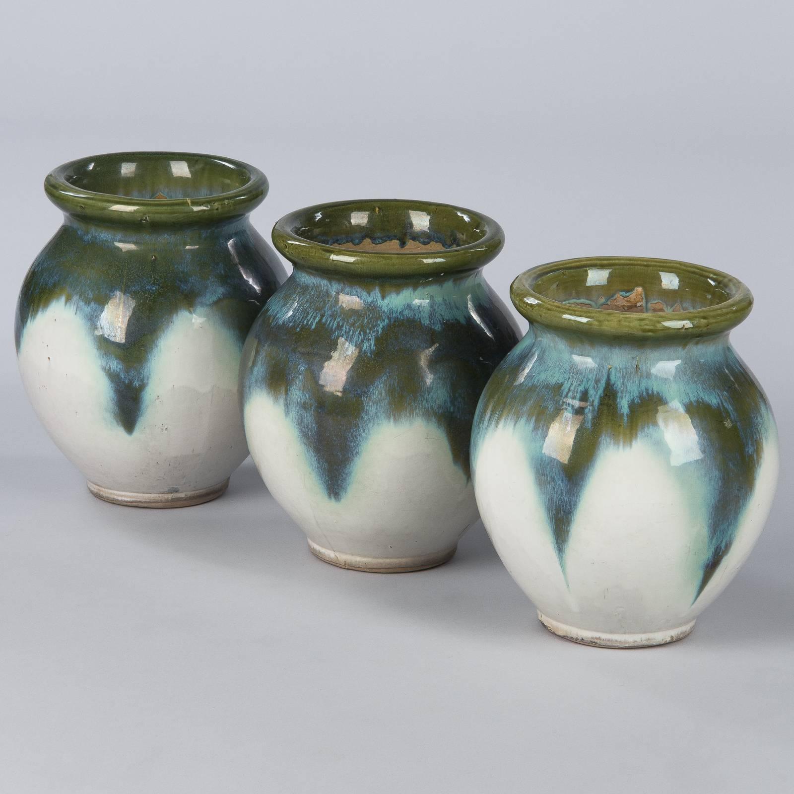 20th Century Set of Three Glazed Ceramic Pottery from Digoin, 1960s