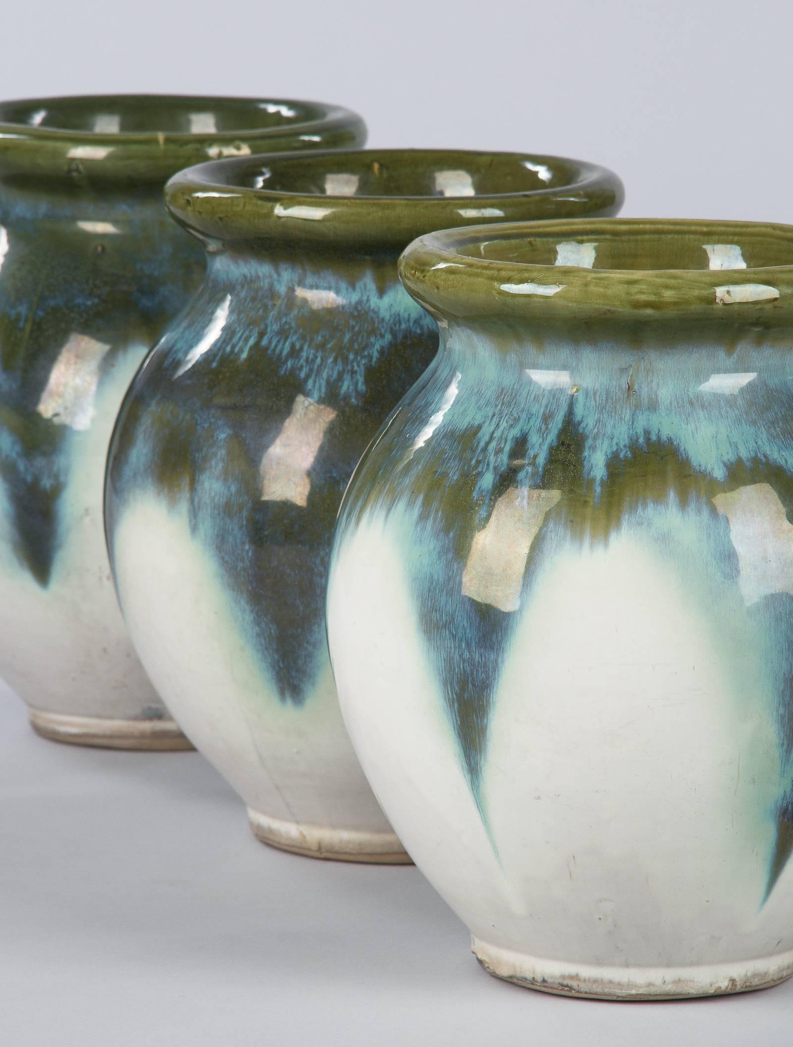 Set of Three Glazed Ceramic Pottery from Digoin, 1960s 1