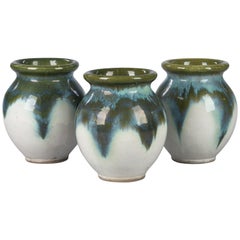 Set of Three Glazed Ceramic Pottery from Digoin, 1960s