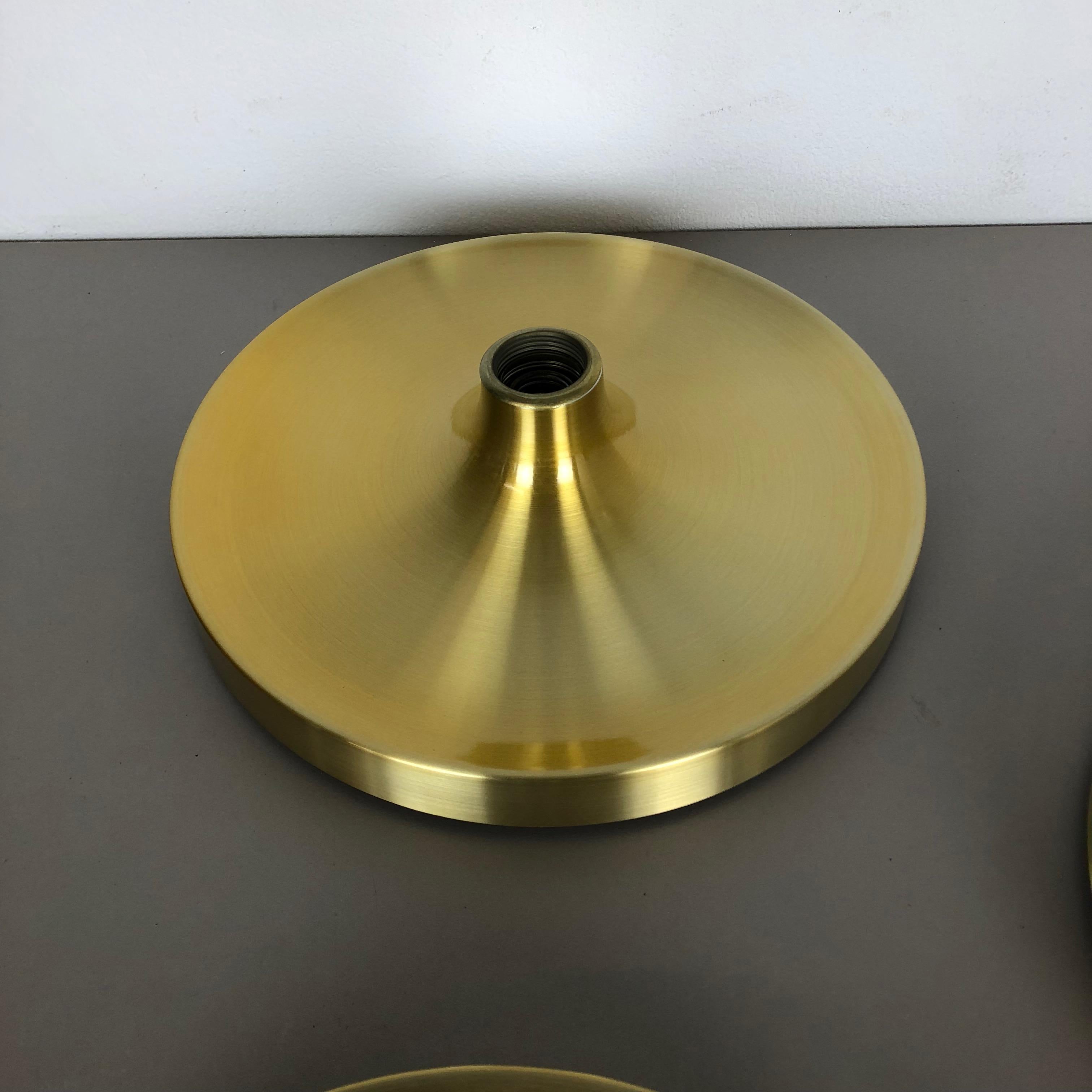 Set of Three Gold 1960s Charlotte Perriand Disc Wall Light by Honsel, Germany For Sale 8
