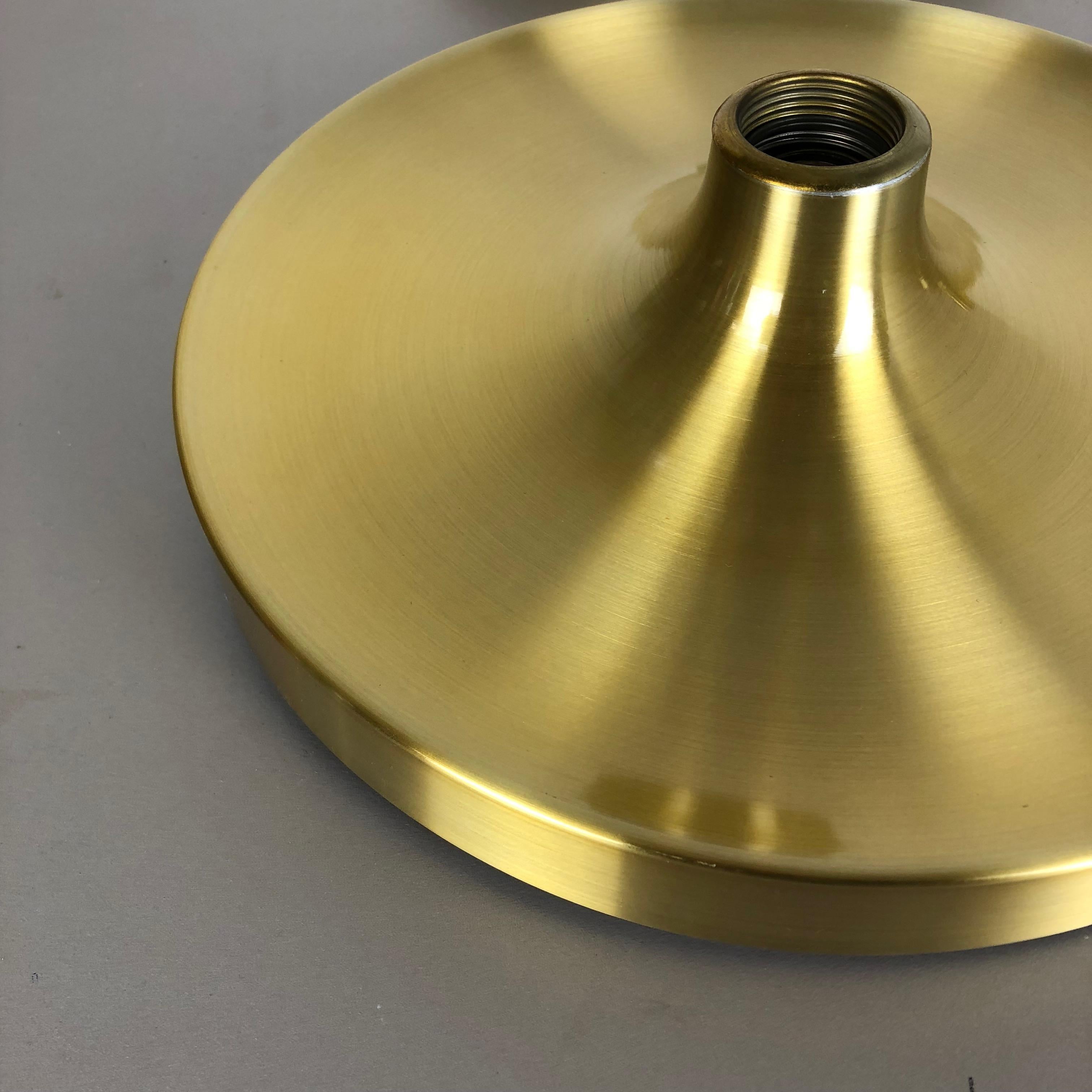 Set of Three Gold 1960s Charlotte Perriand Disc Wall Light by Honsel, Germany For Sale 9