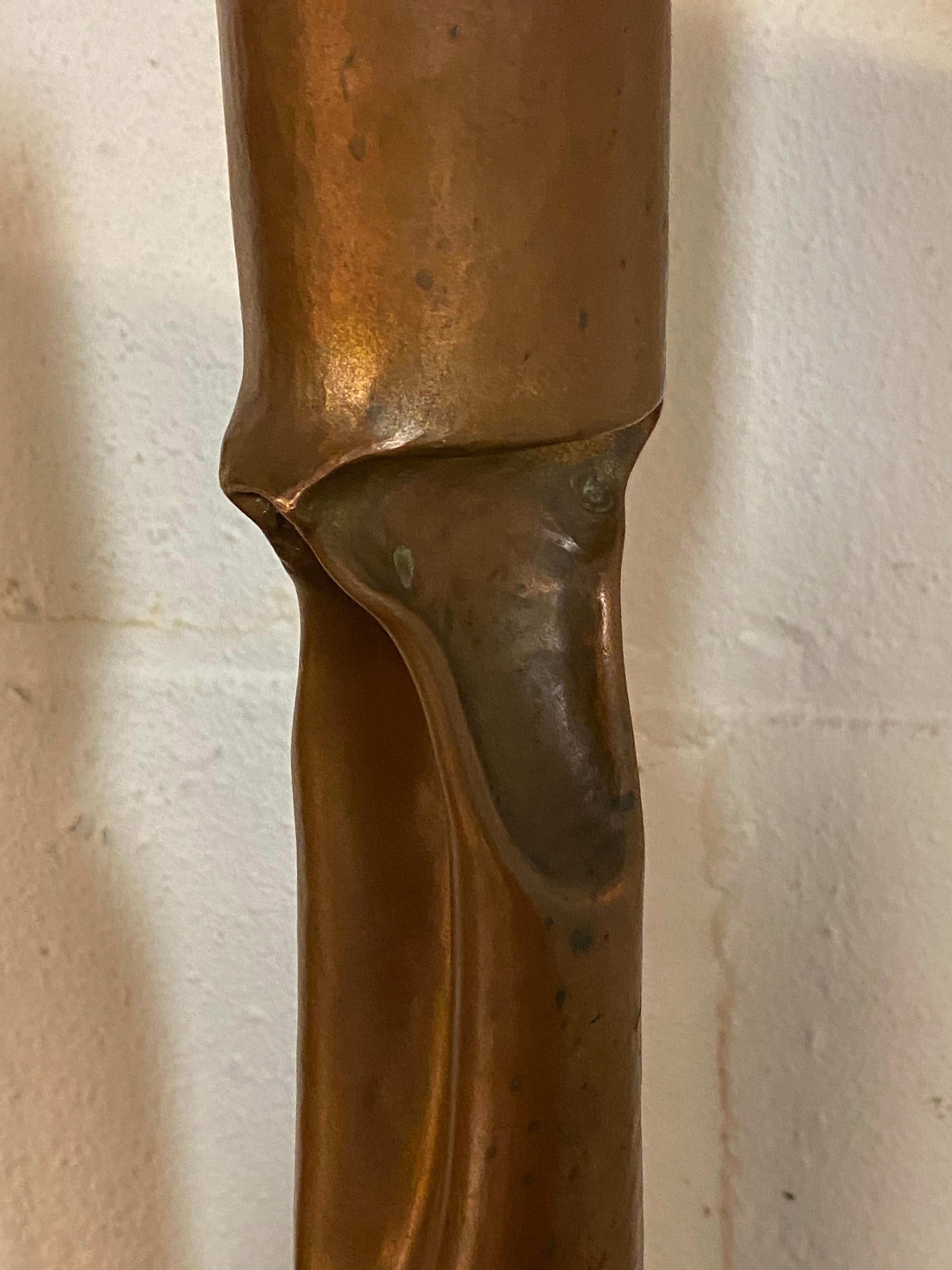 Set of Three Graduated Brutalist Copper Candleholders by Thomas Roy Markusen 4