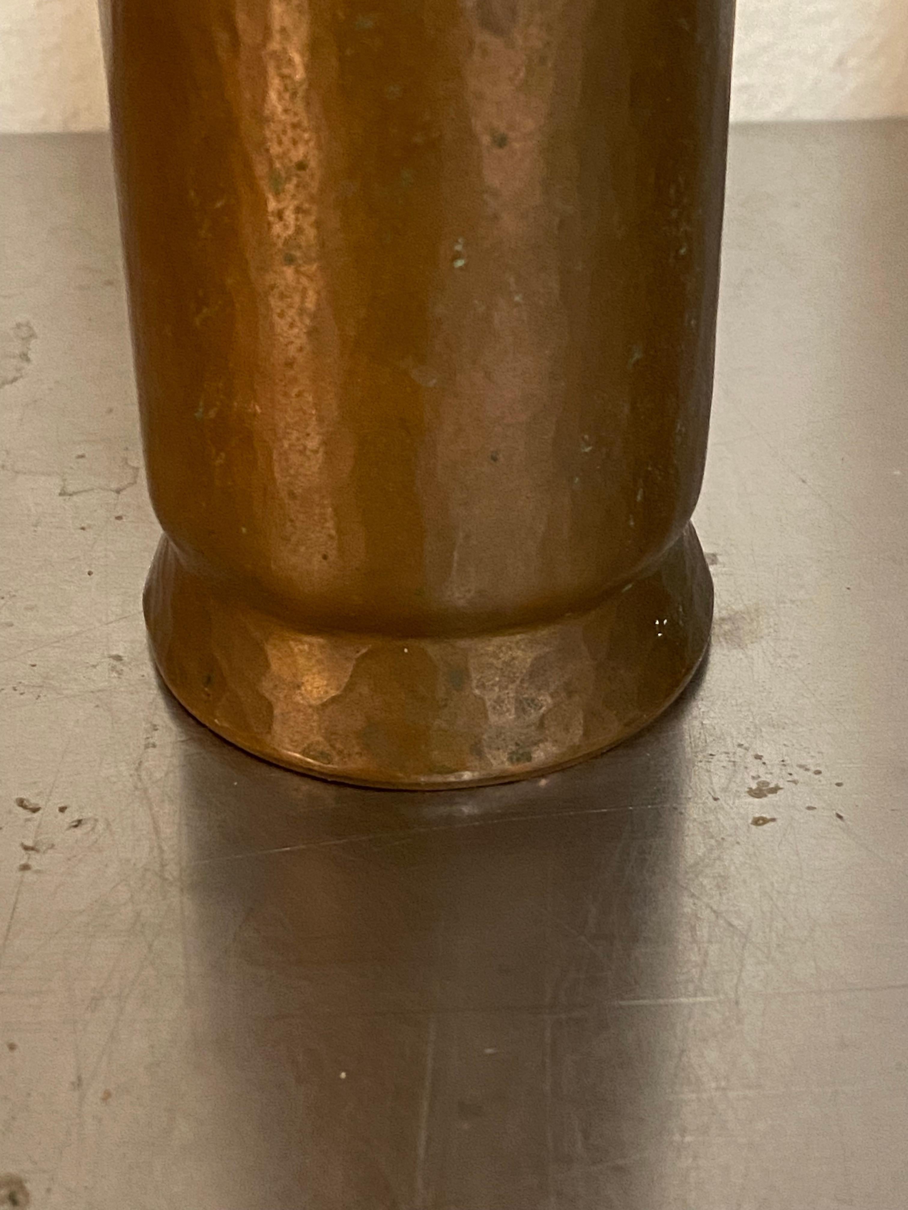 Set of Three Graduated Brutalist Copper Candleholders by Thomas Roy Markusen 5