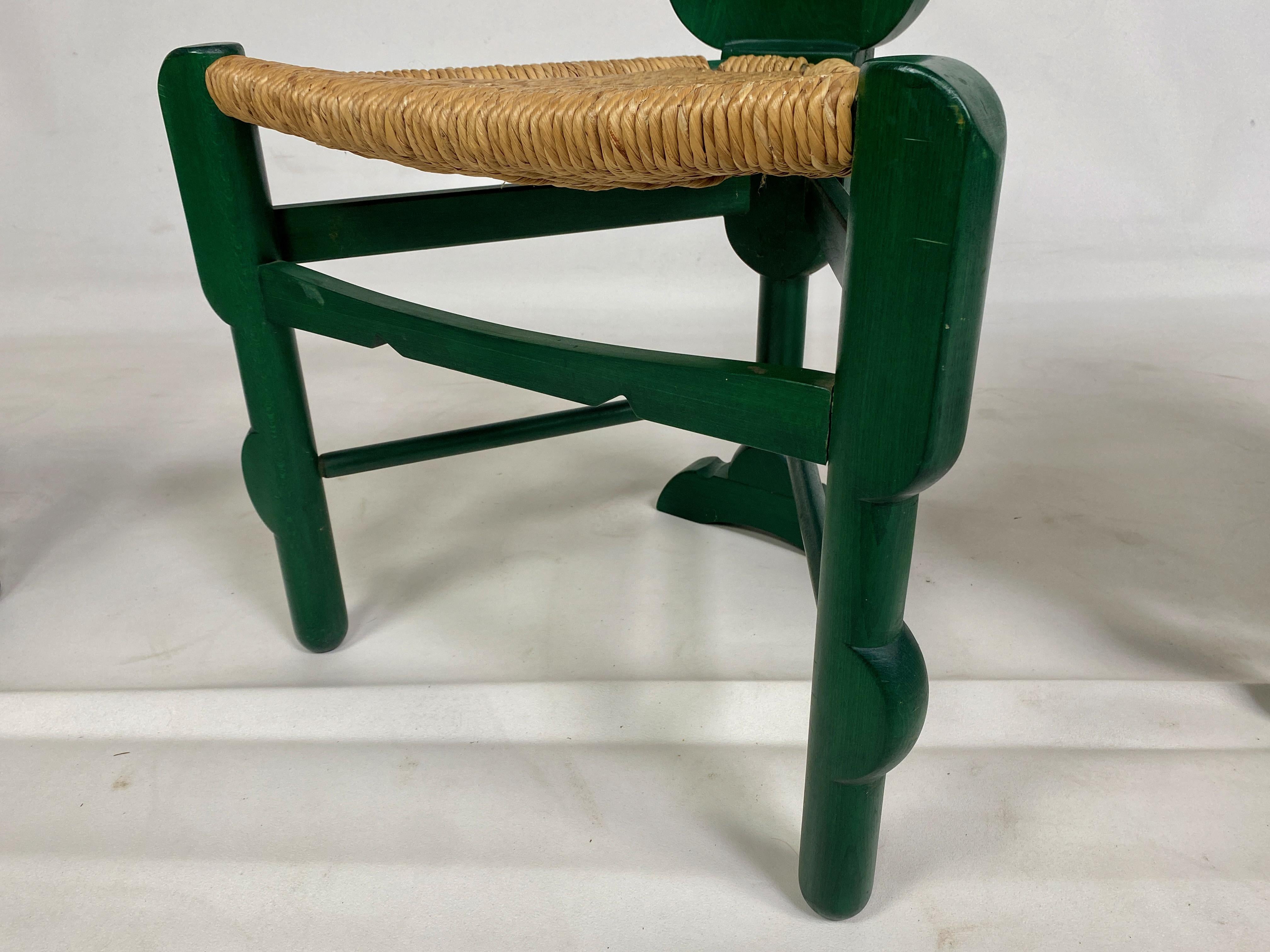 Set of Three Green Side Chairs After a Design by Bernhard Hoetger 7