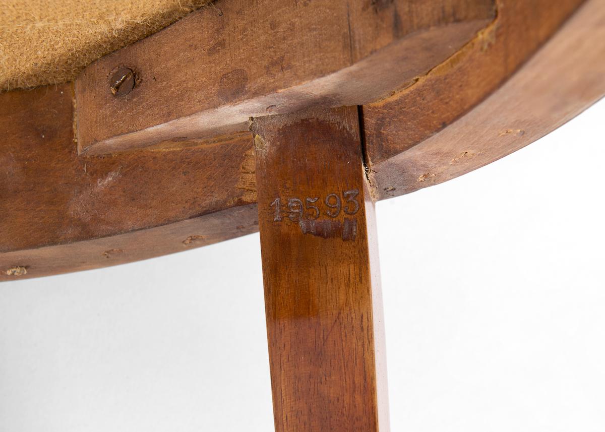 Tissu d'ameublement Trois chaises d'appoint en tissu vert de la collection de Thierry Despont en vente