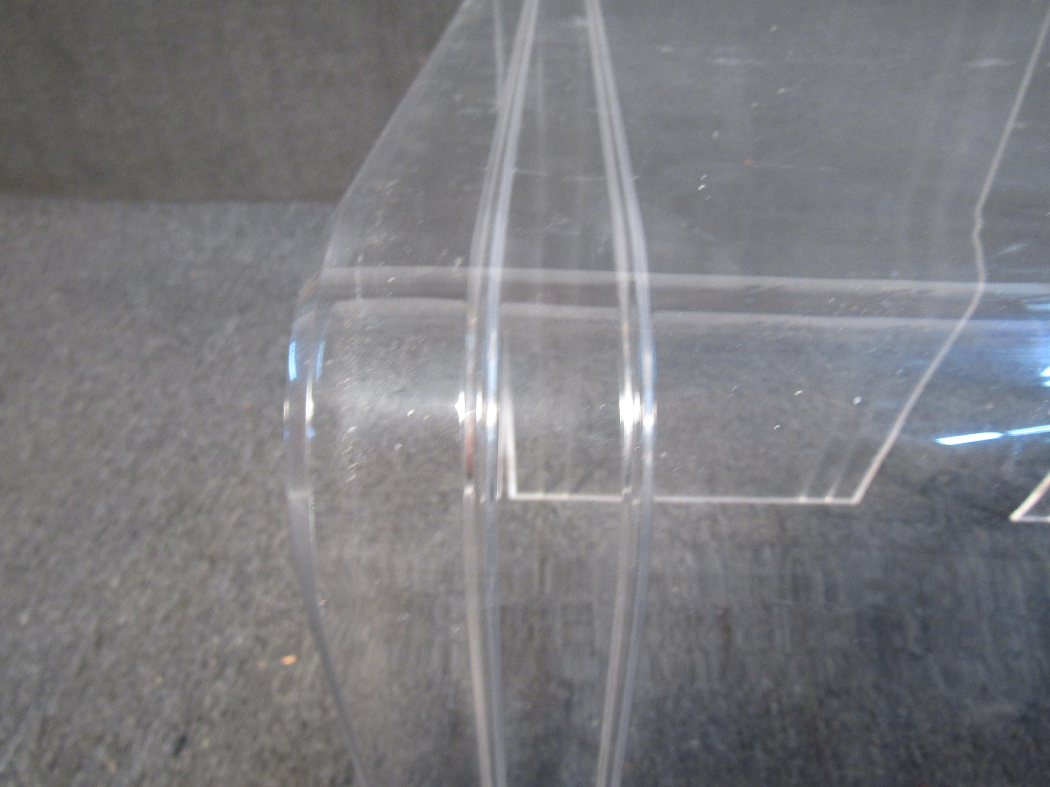 Set of Three Grooved Lucite Nesting Tables 1