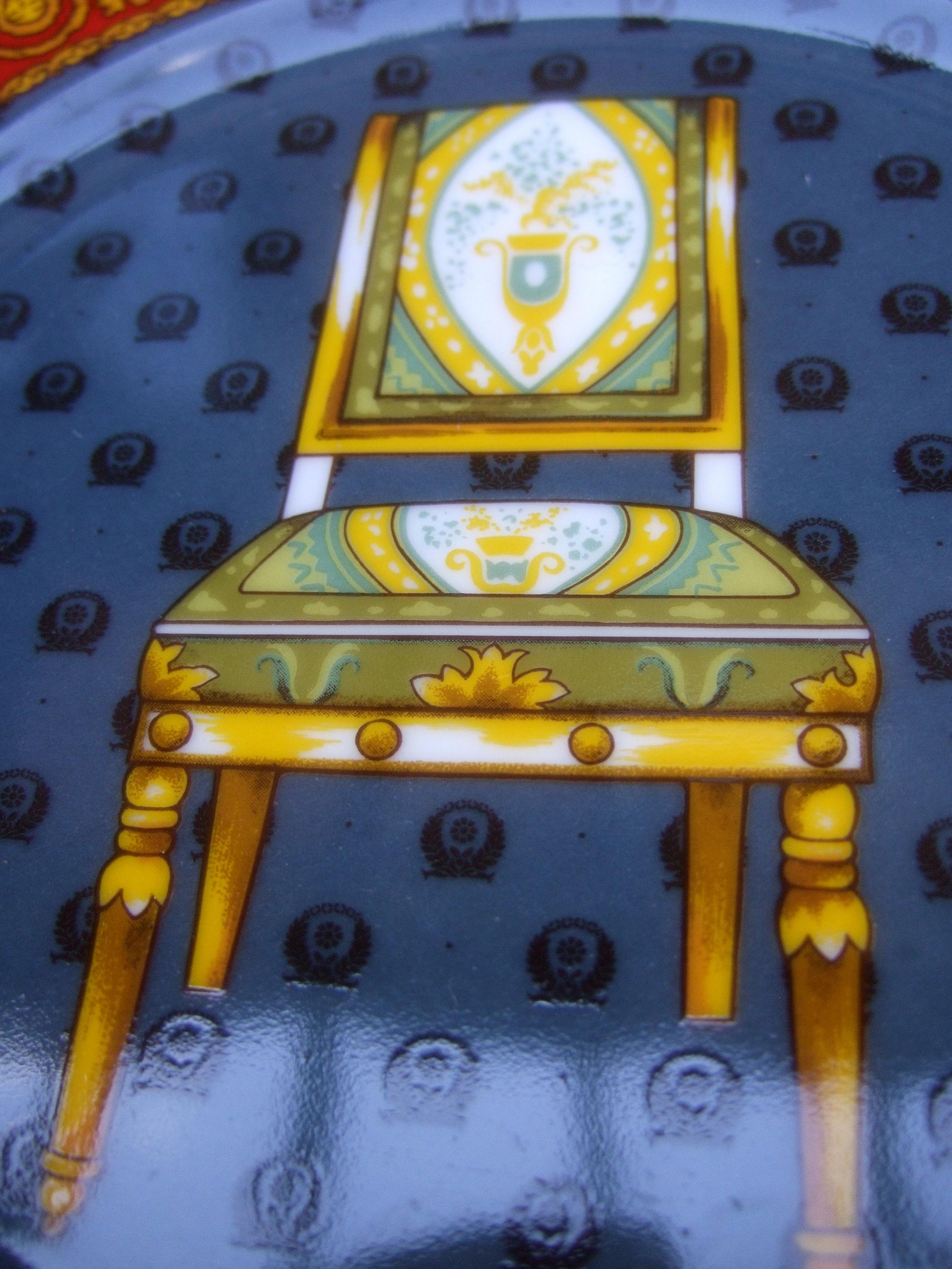 Set of Three Gucci Porcelain Decorative Chair Themed Plates c 1990s 2