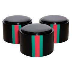 Set of Three Gucci Style Vintage Ottomans