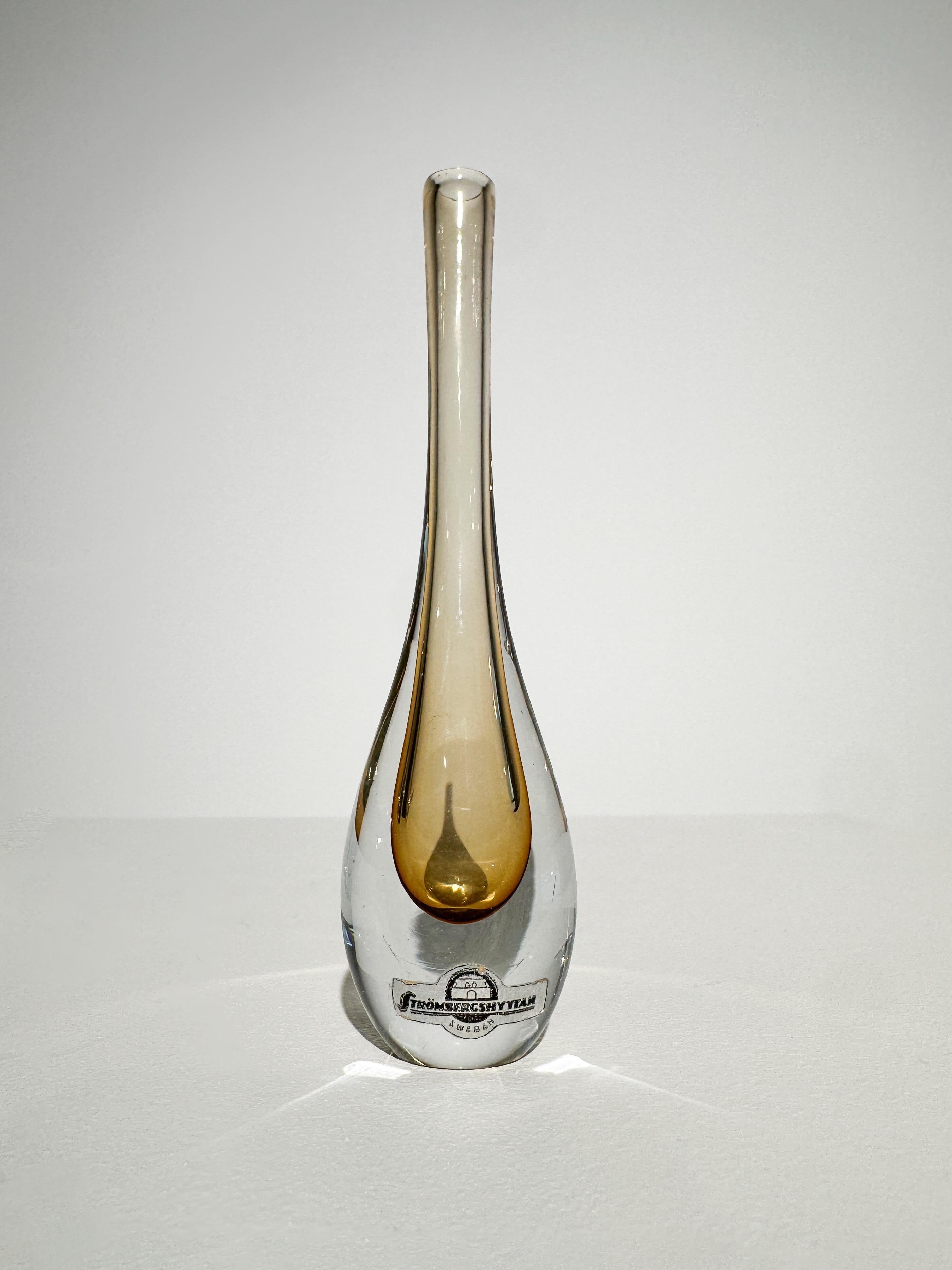 Set of Three Gunnar Nylund Miniature Vases Strömbergshyttan Glass Sweden 1960s 1